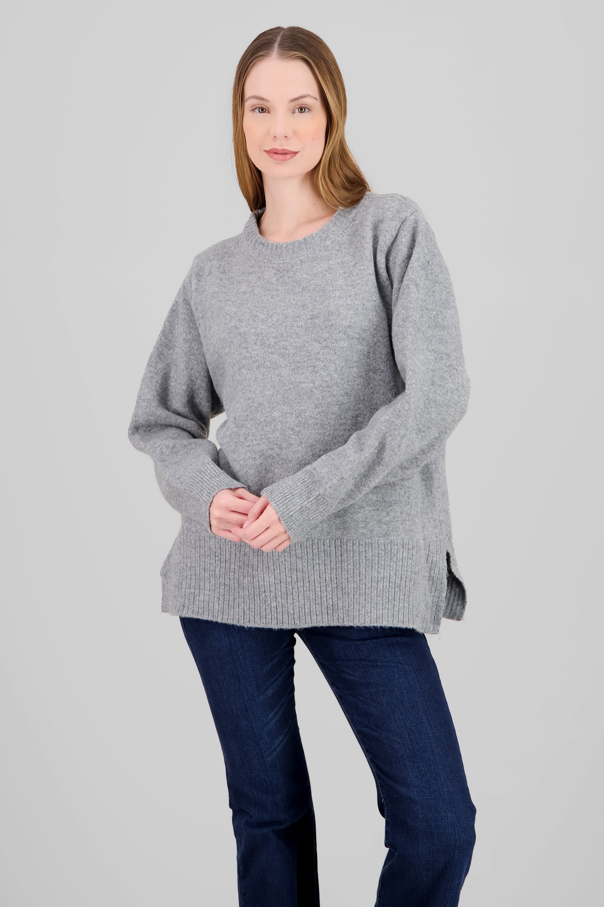 Oversized Round Neck Sweater GRAY