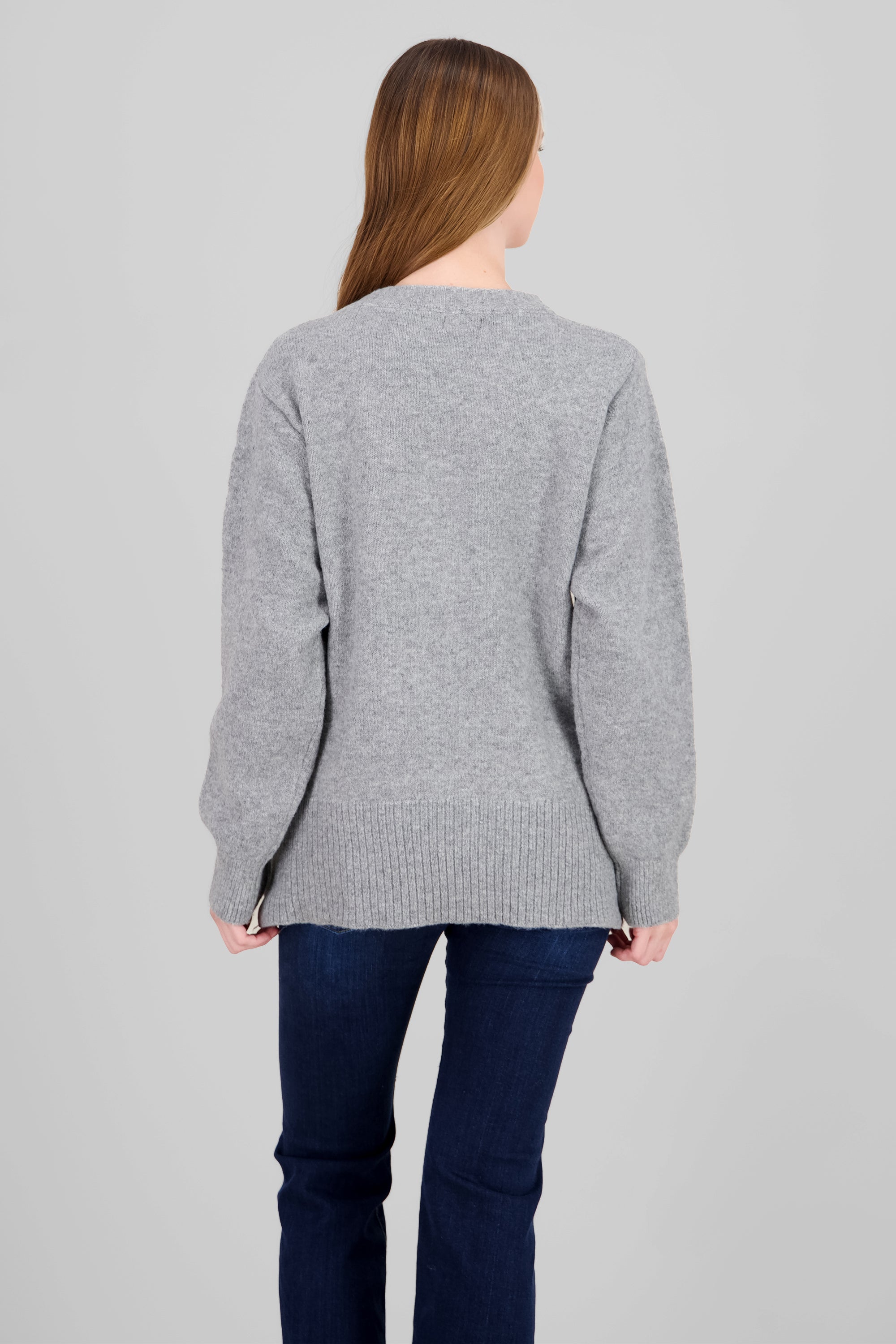 Oversized Round Neck Sweater GRAY