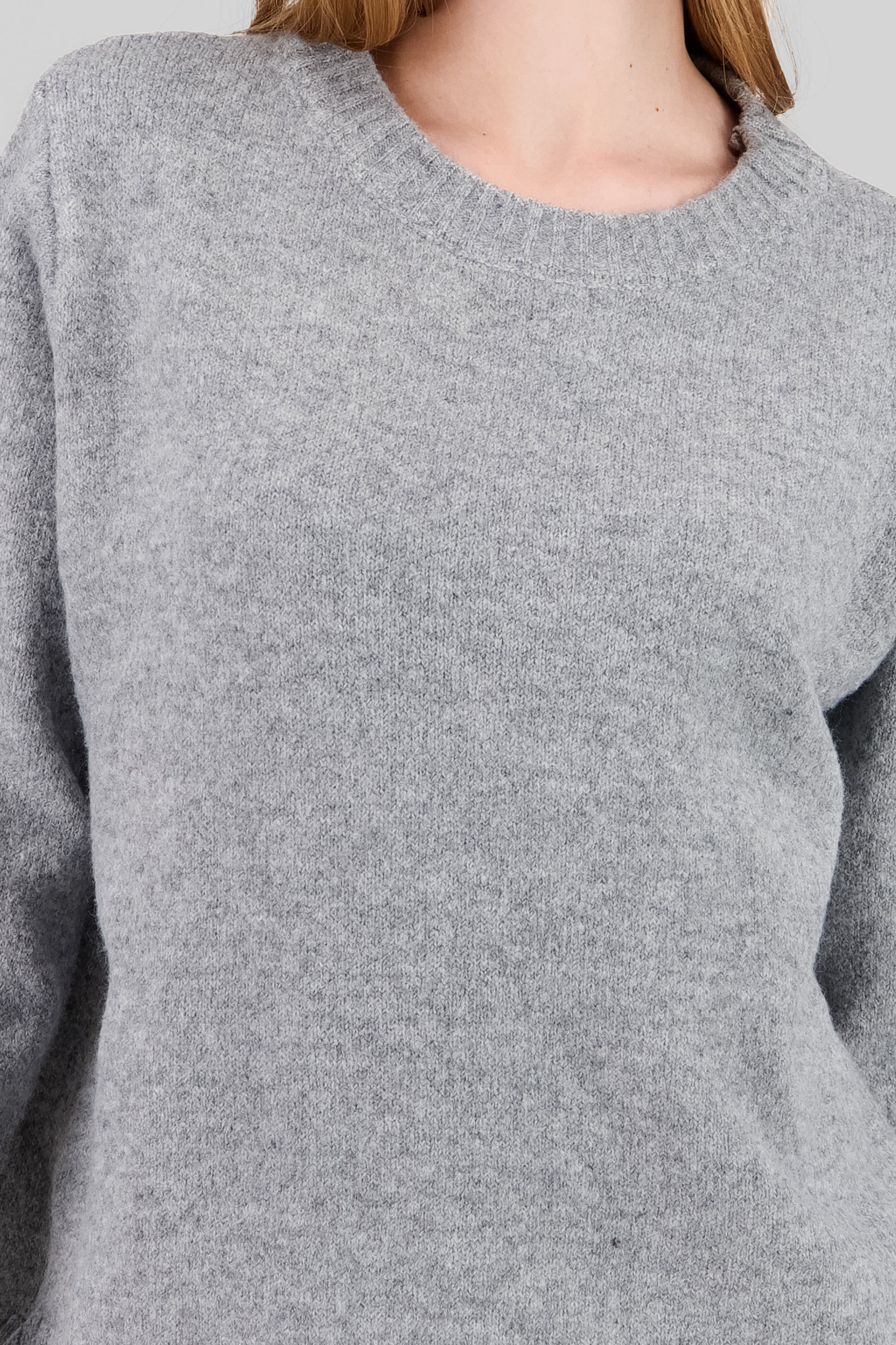 Oversized Round Neck Sweater GRAY