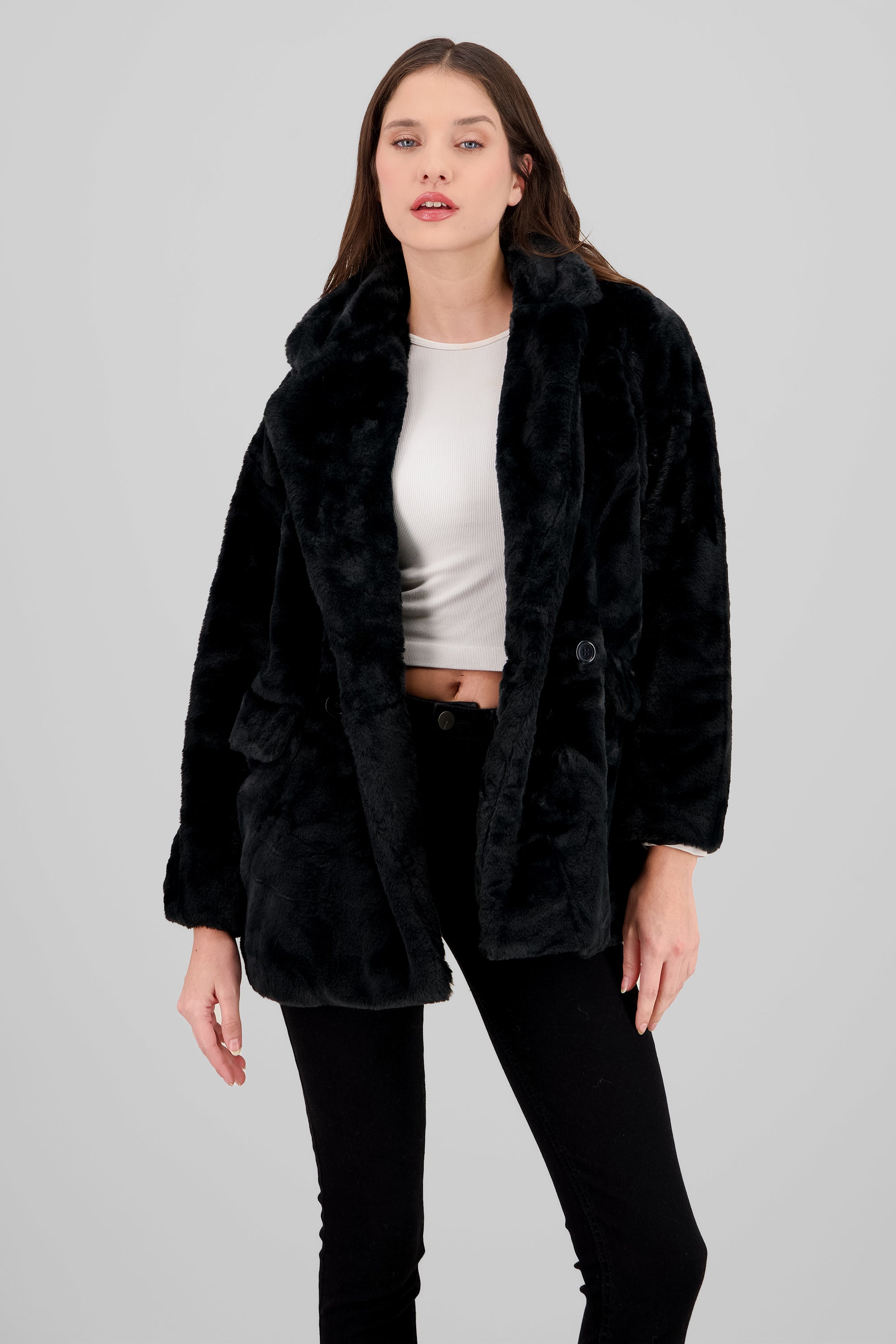 Long Fur Coat BLACK