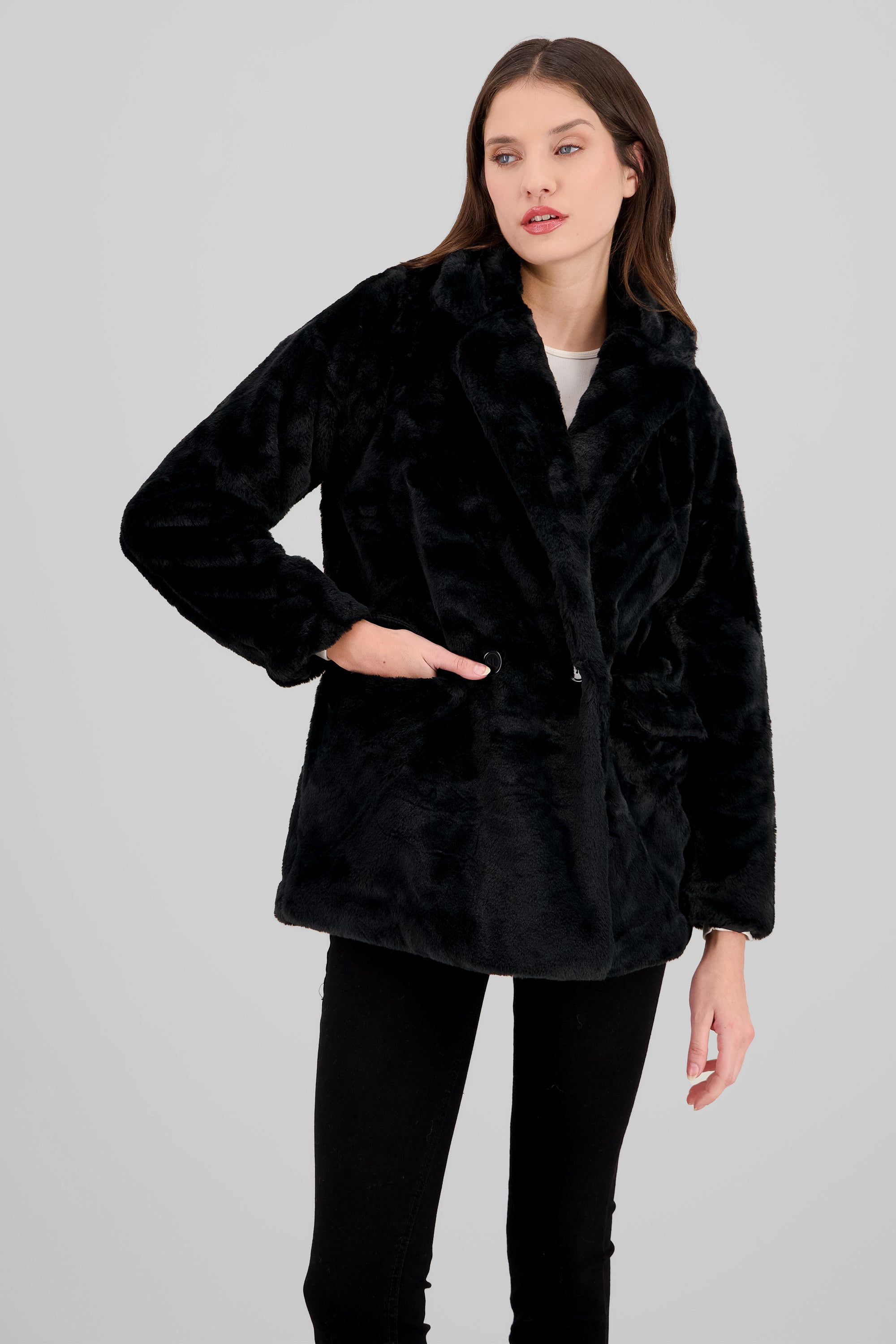 Long Fur Coat BLACK