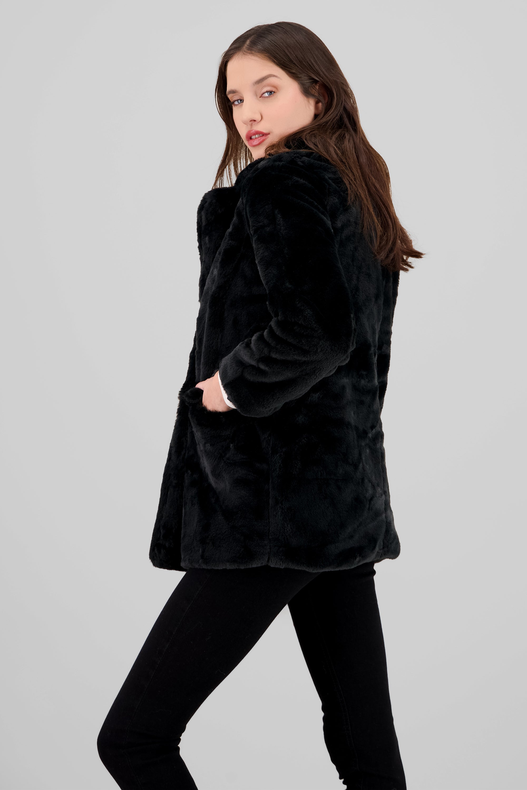 Long Fur Coat BLACK