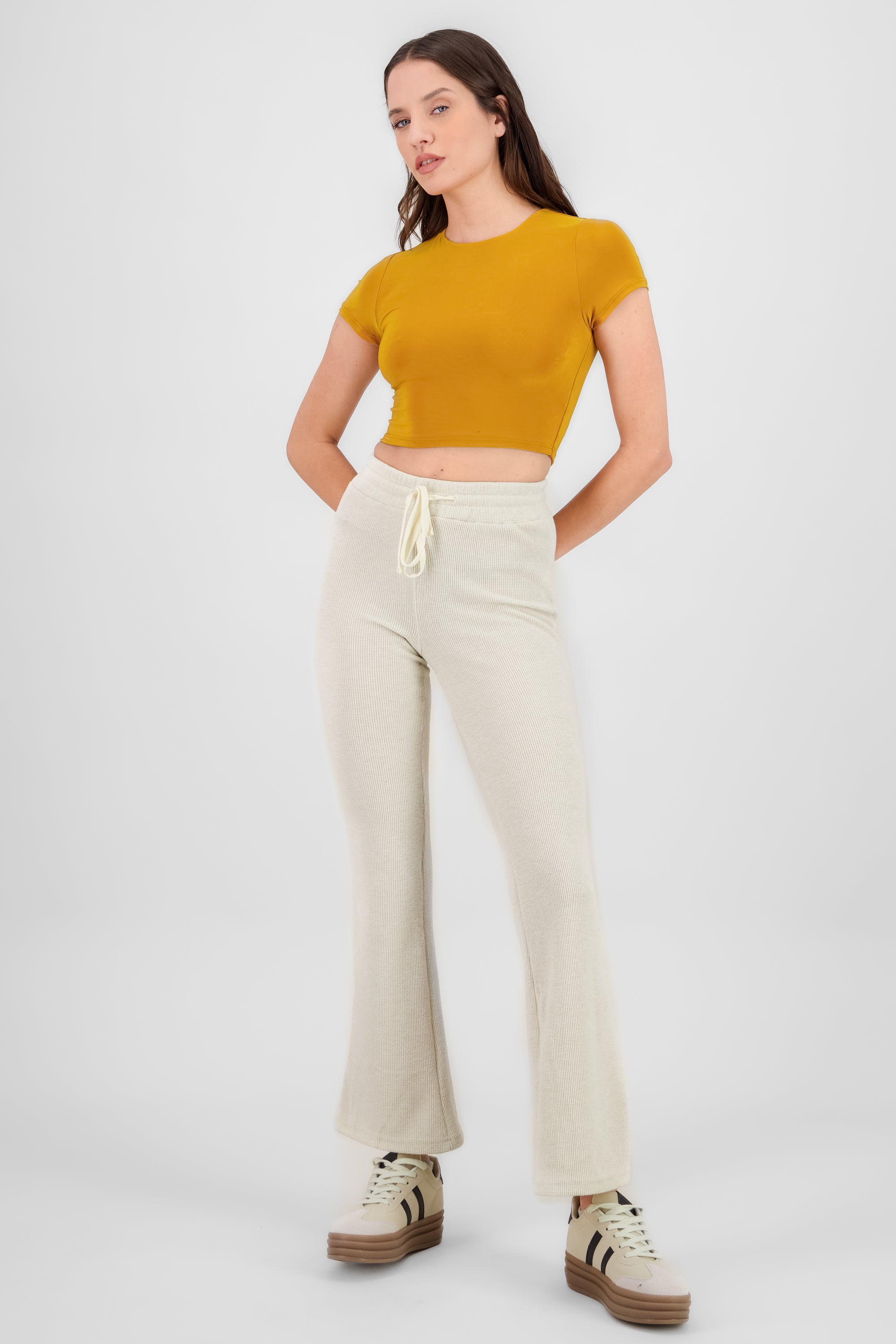 Knitted Flared Pants CREAM