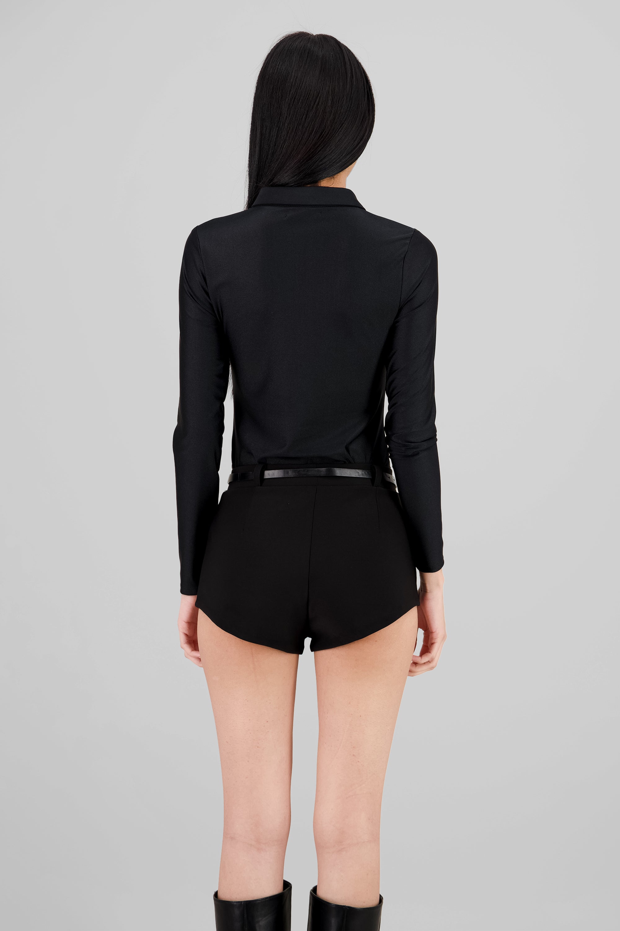 Polo Neck Bodysuit BLACK