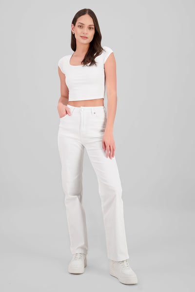 Slim Straight Pants WHITE