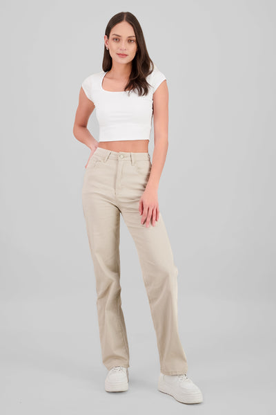 Slim Straight Pants WHITE