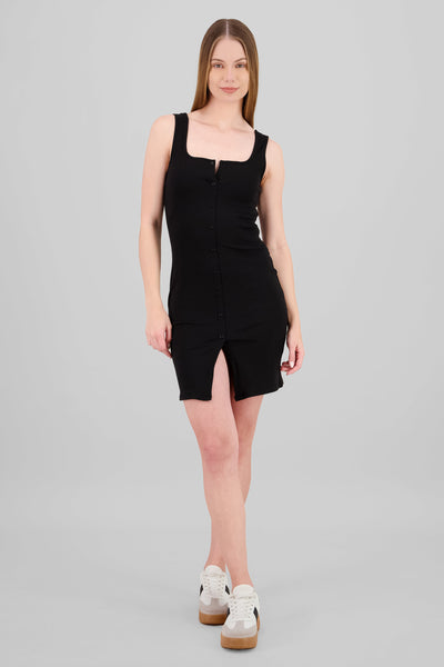 Buttons Mini Dress BLACK