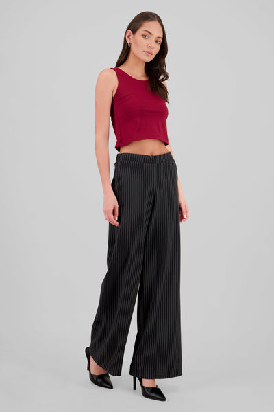 Tailored Striped Pants BLACK