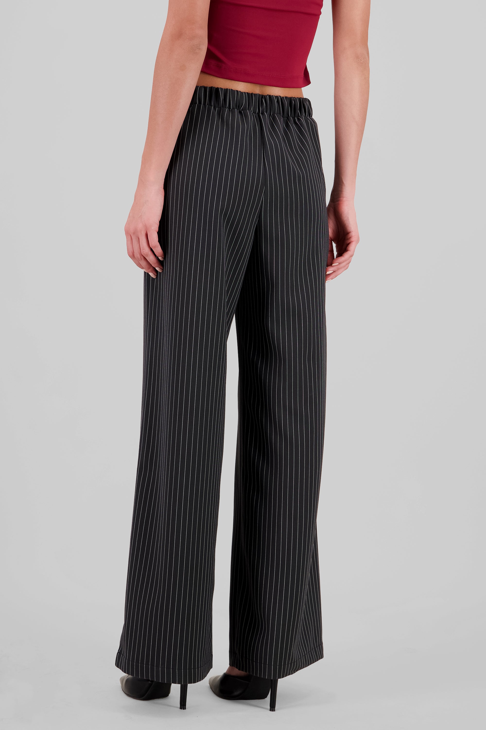 Tailored Striped Pants BLACK