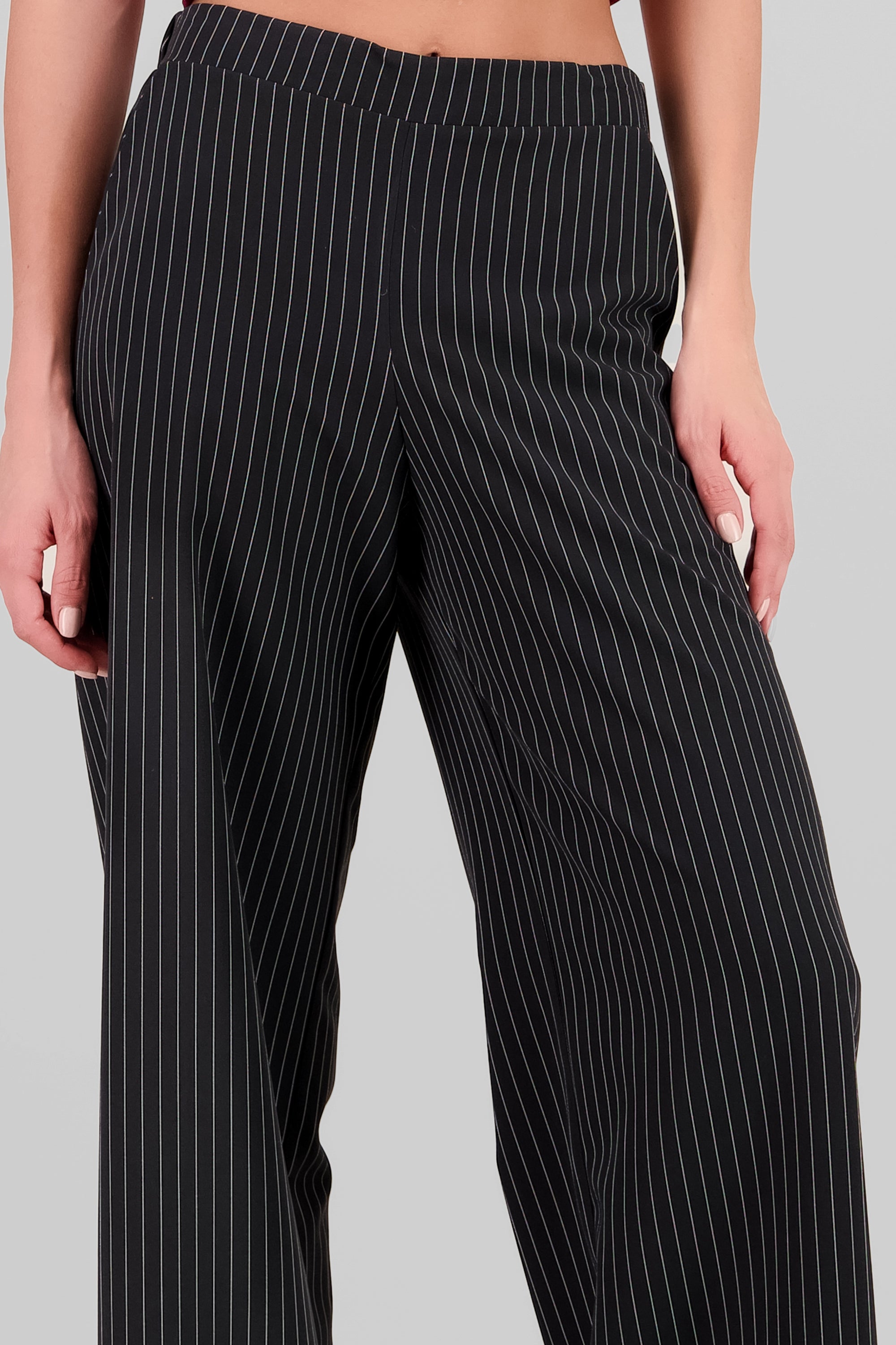 Tailored Striped Pants BLACK