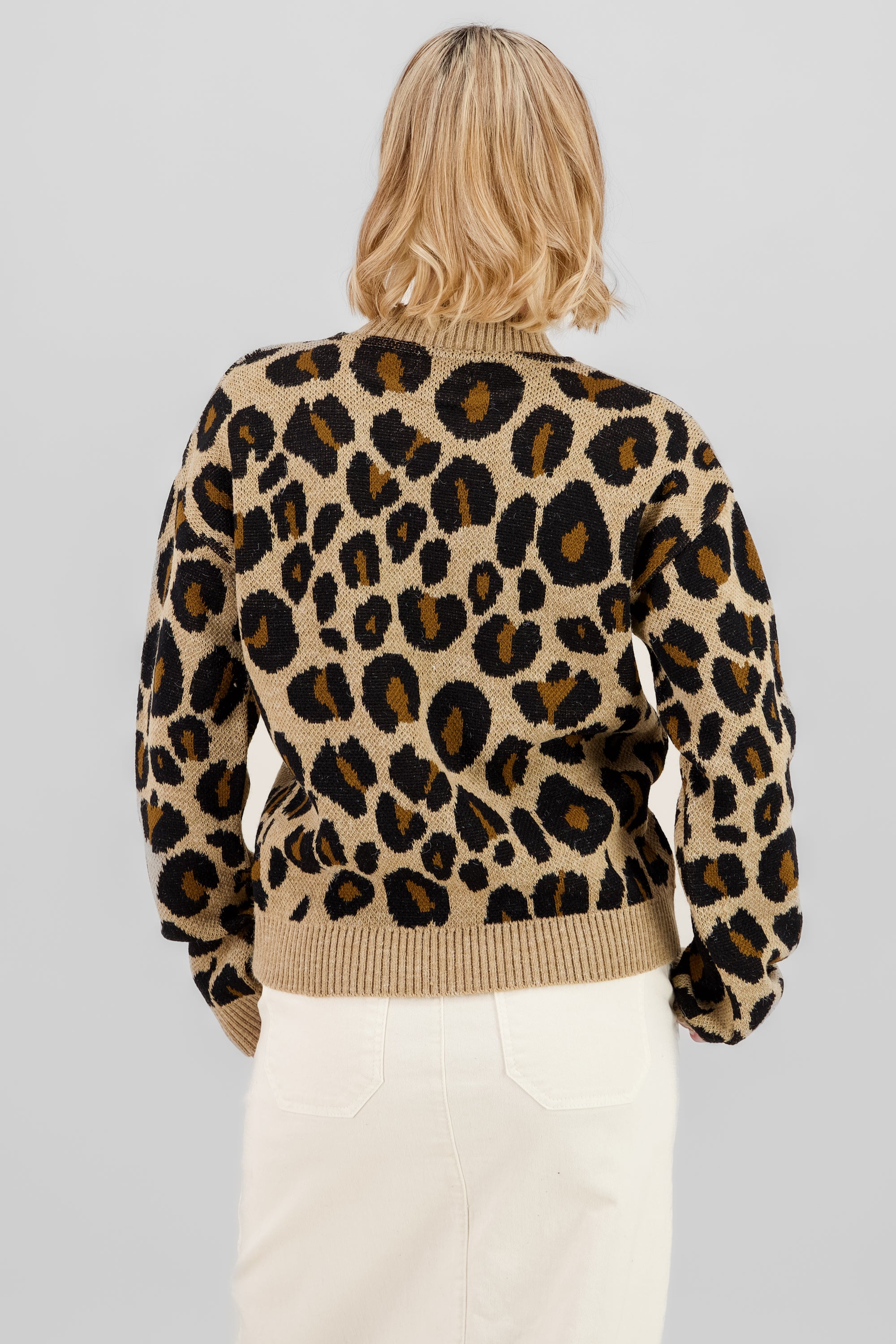 Animal Print Sweater BROWN