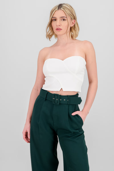 Zip Bandeau Top IVORY