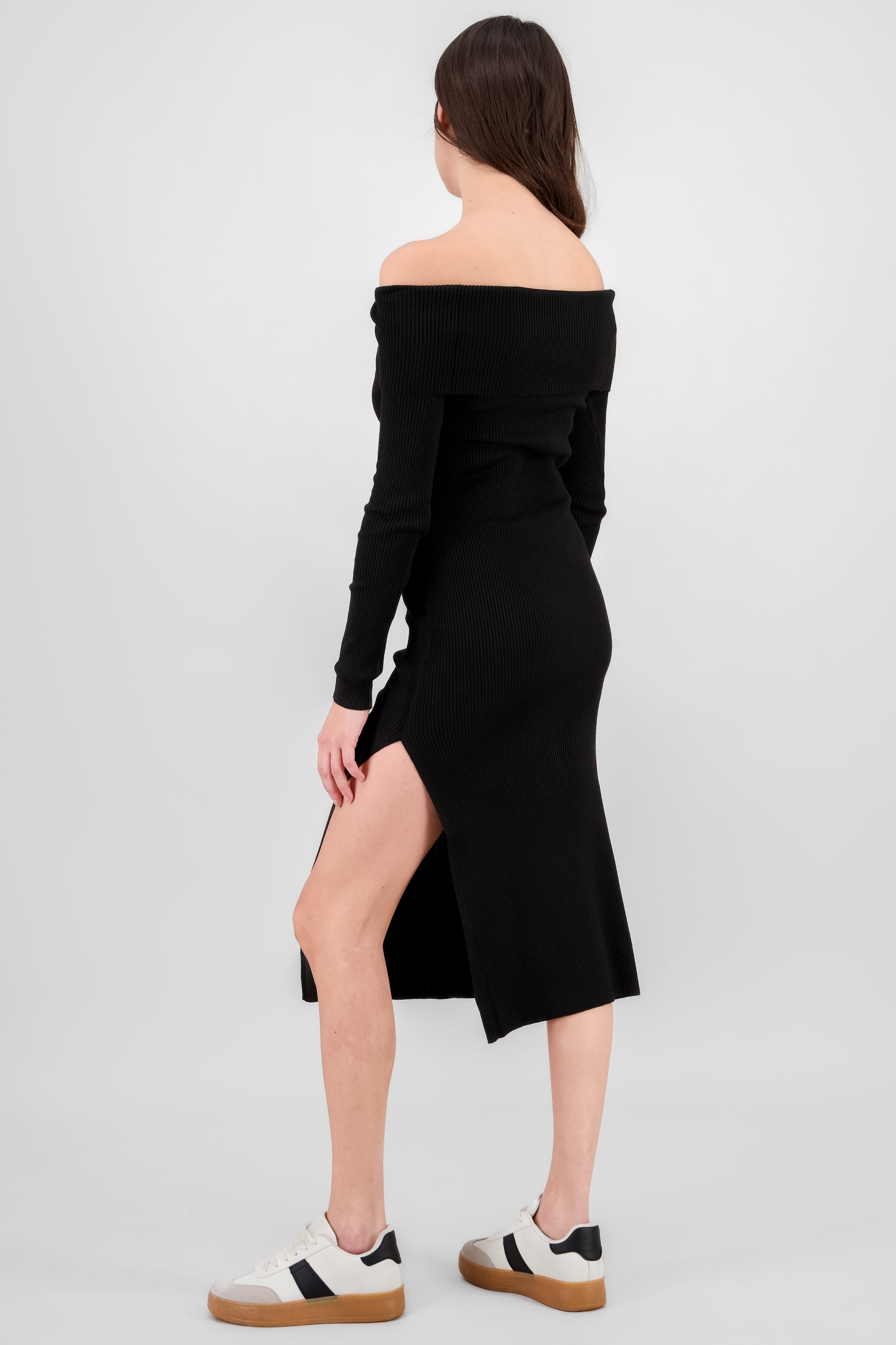 Off Shoulder Maxi Dress BLACK