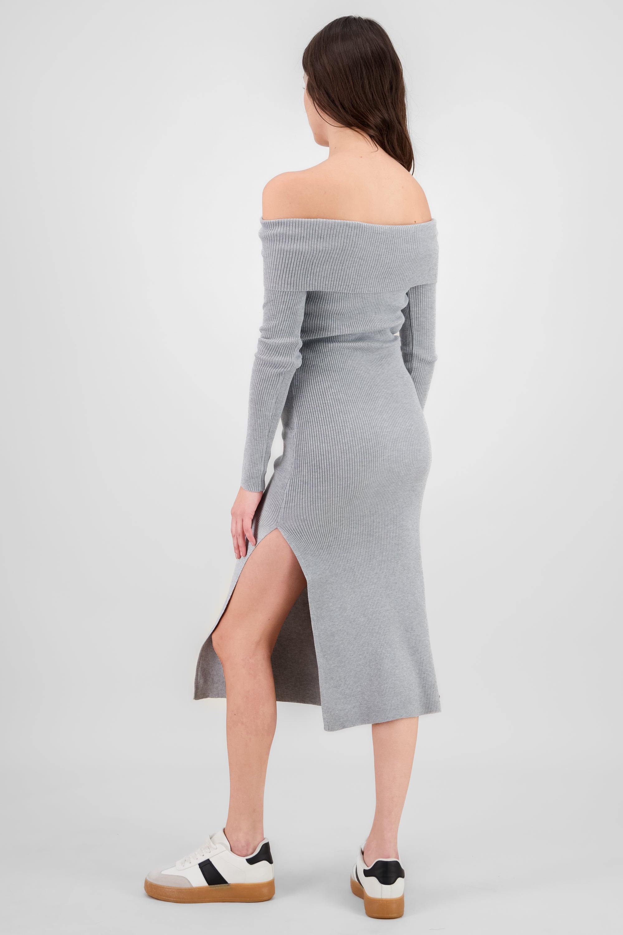 Off Shoulder Maxi Dress HEATHER GRAY