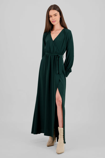 Long Sleeve Maxi Dress HUNTER GREEN