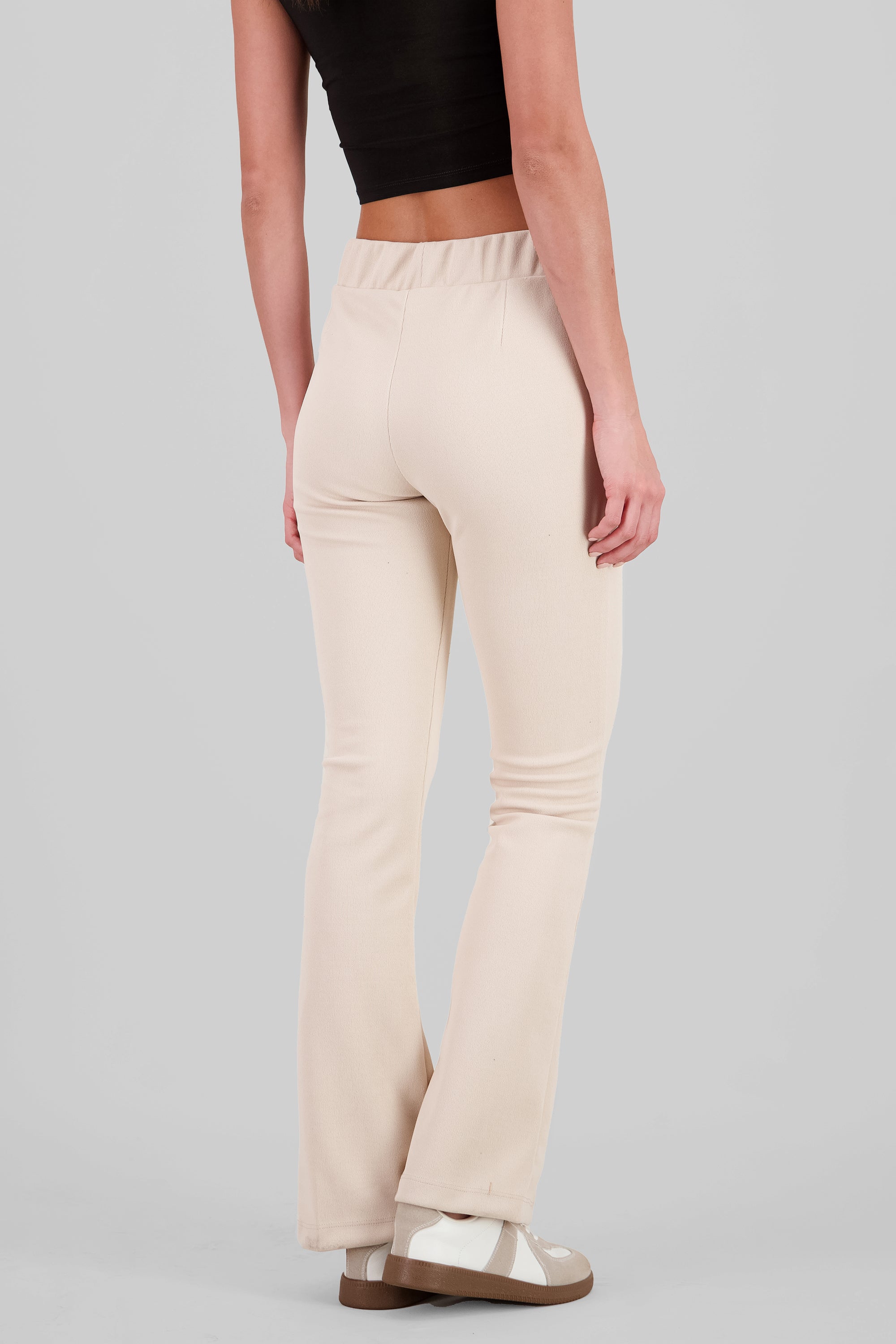 Slit Detail Flare Pants SAND