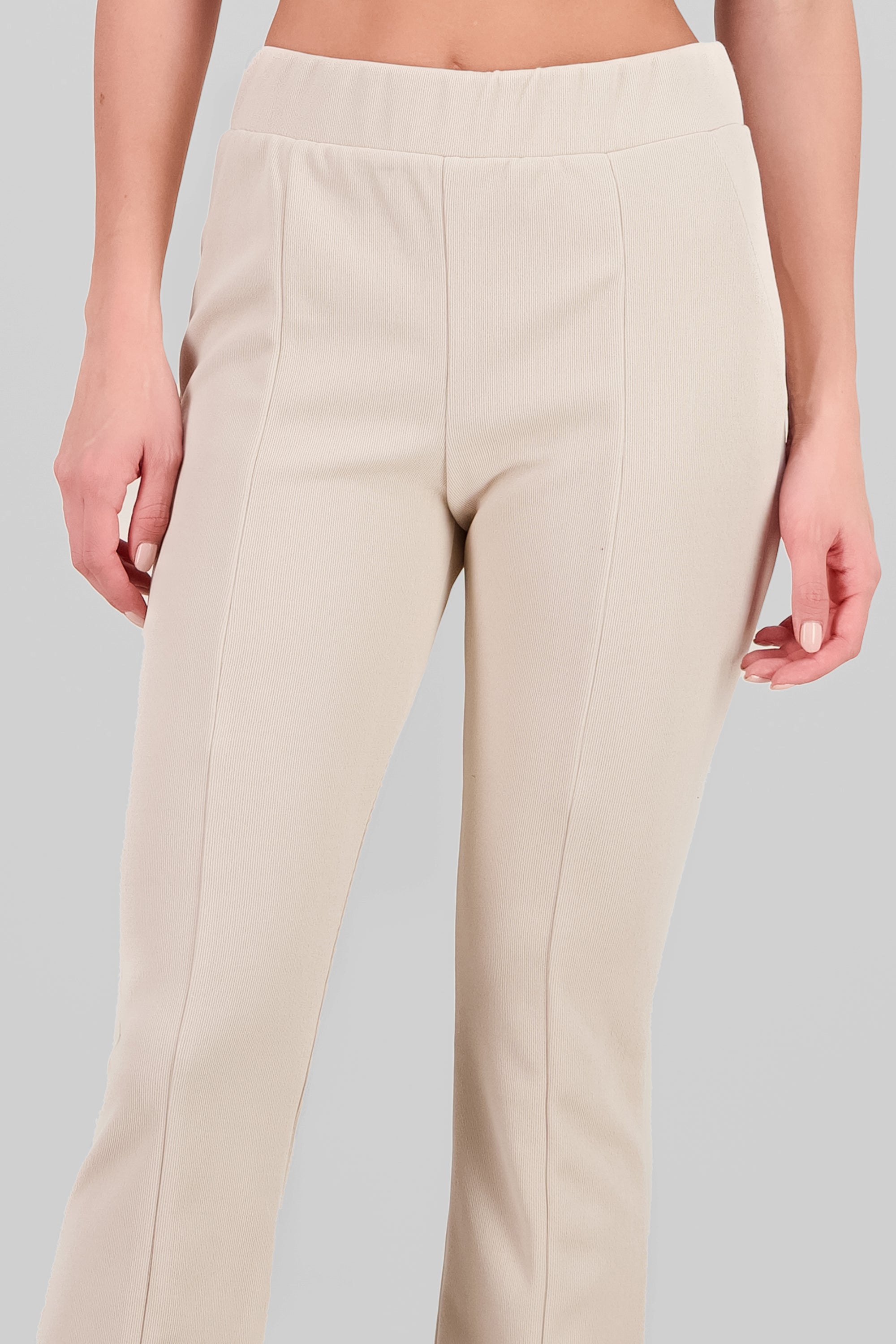 Slit Detail Flare Pants SAND