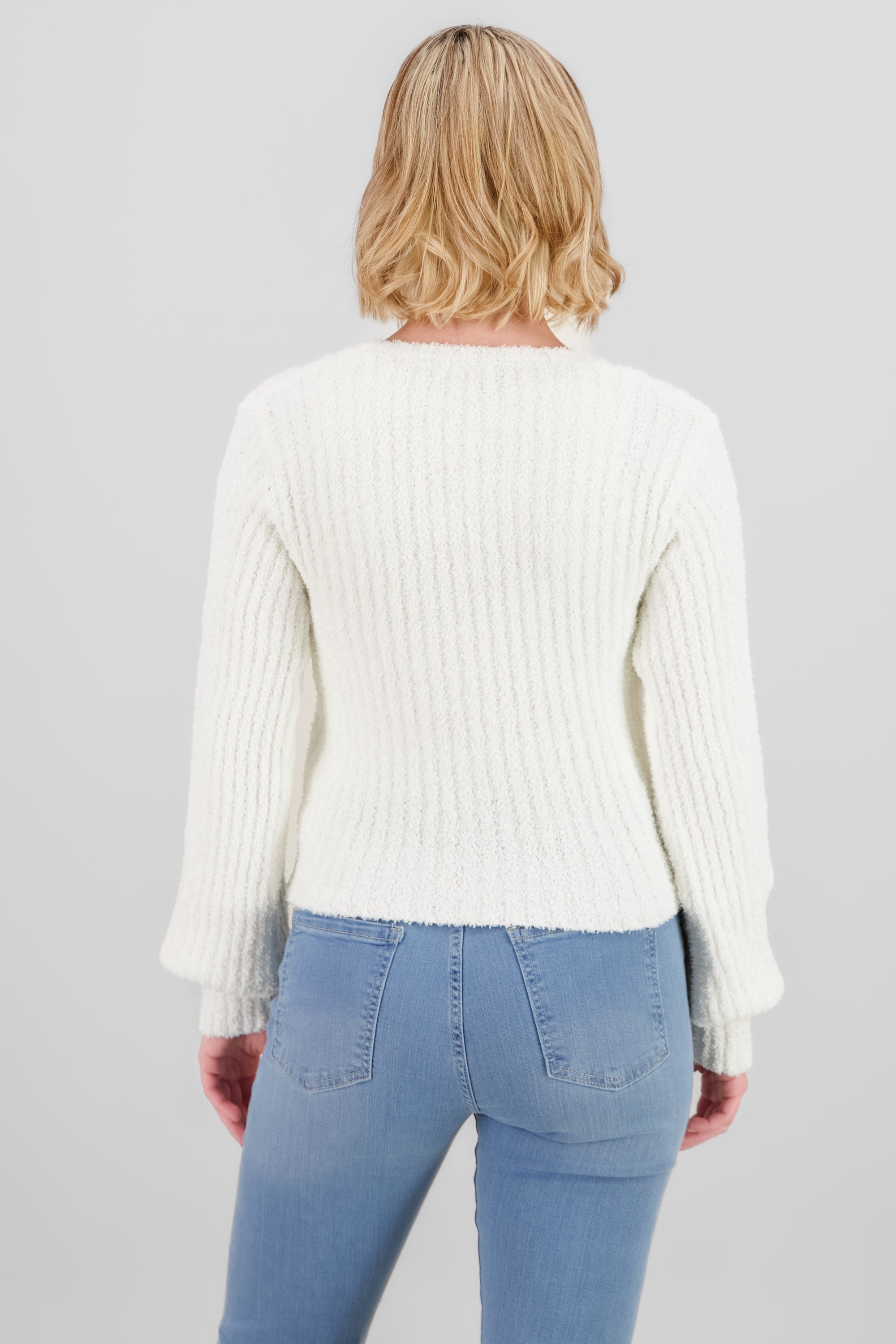 Solid Texture Sweater WHITE