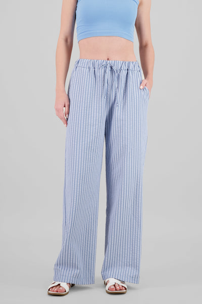 Wide Leg Striped Pants BLUE