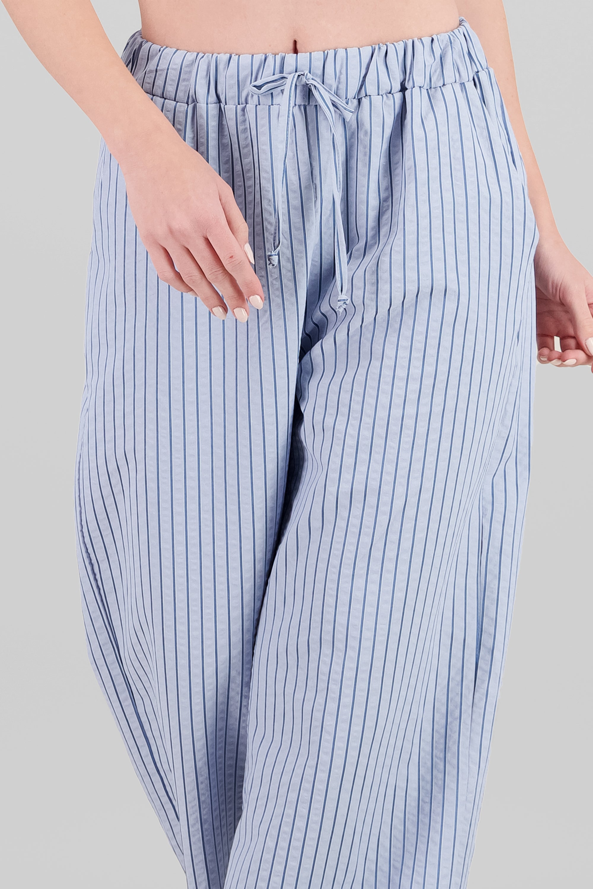 Wide Leg Striped Pants BLUE