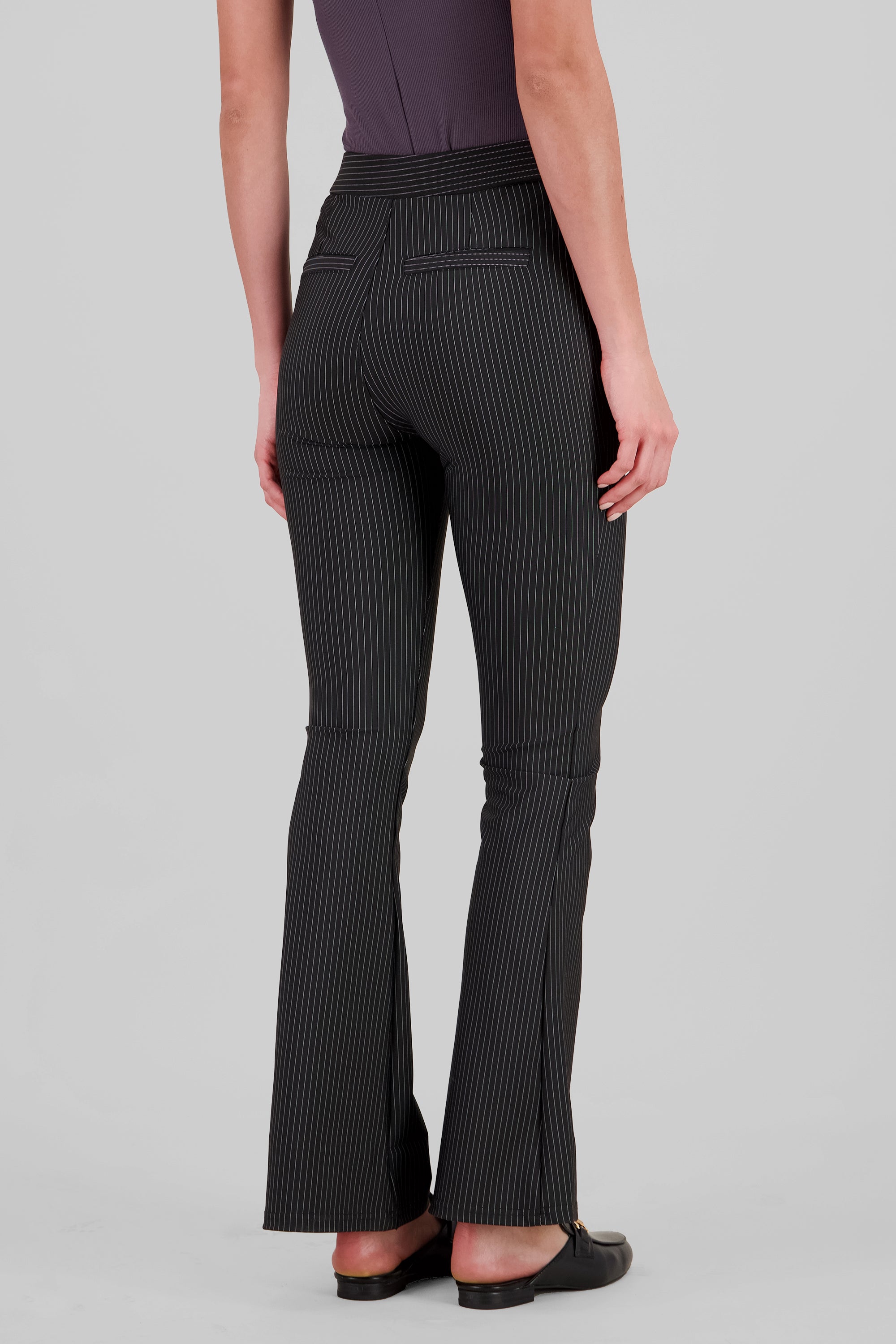 Pinstriped Tailored Pants BLACK