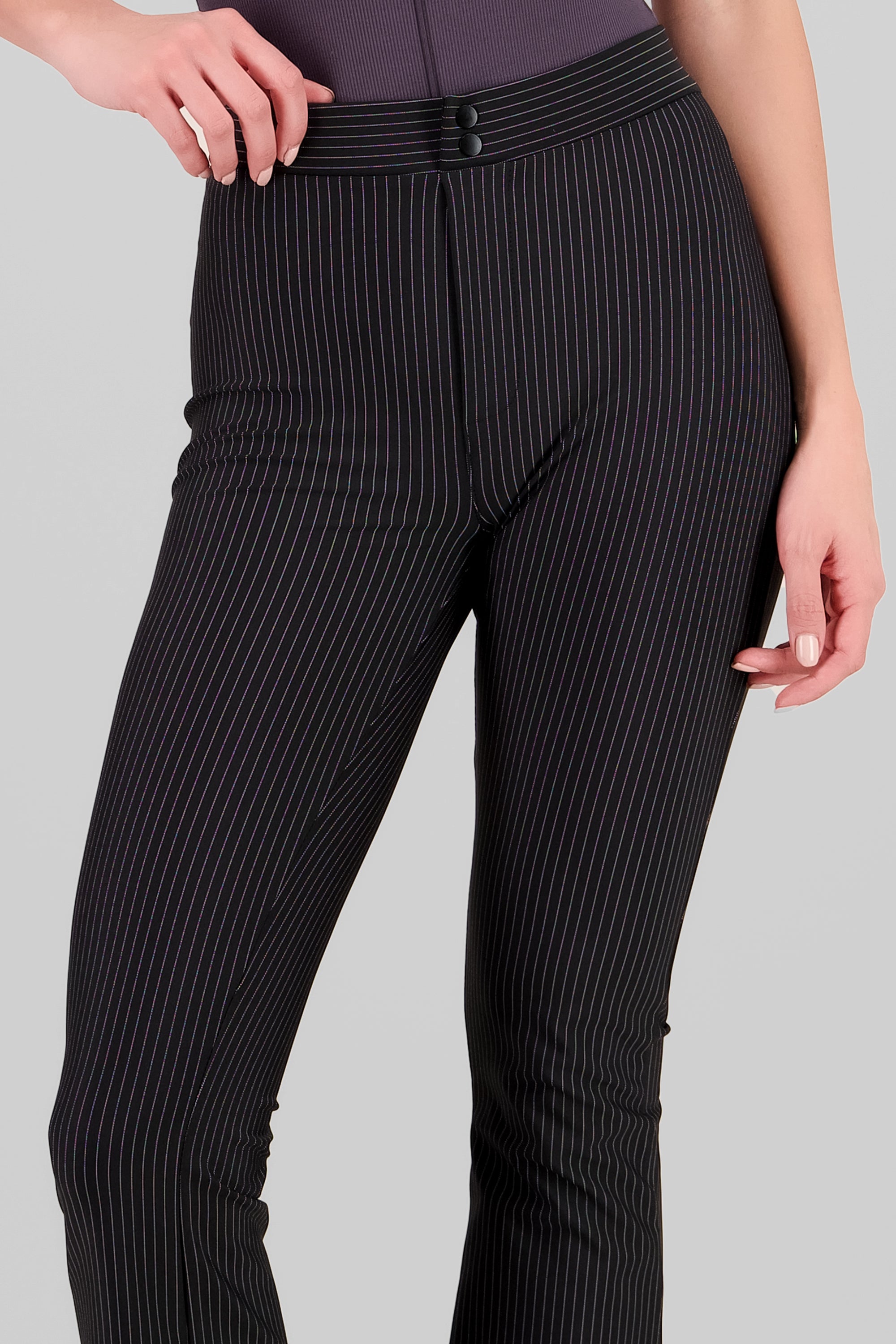 Pinstriped Tailored Pants BLACK