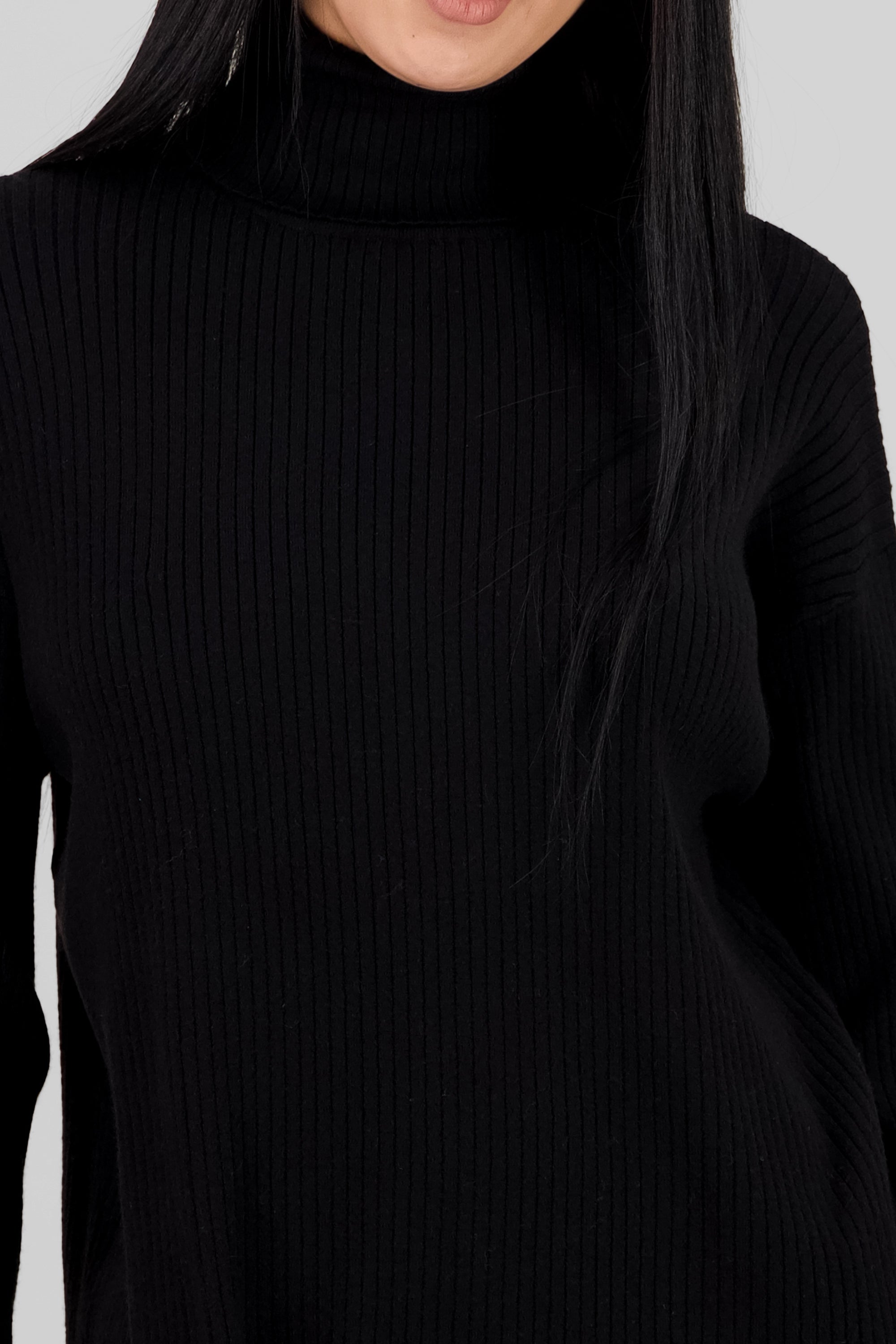 Oversized Knit Sweater BLACK