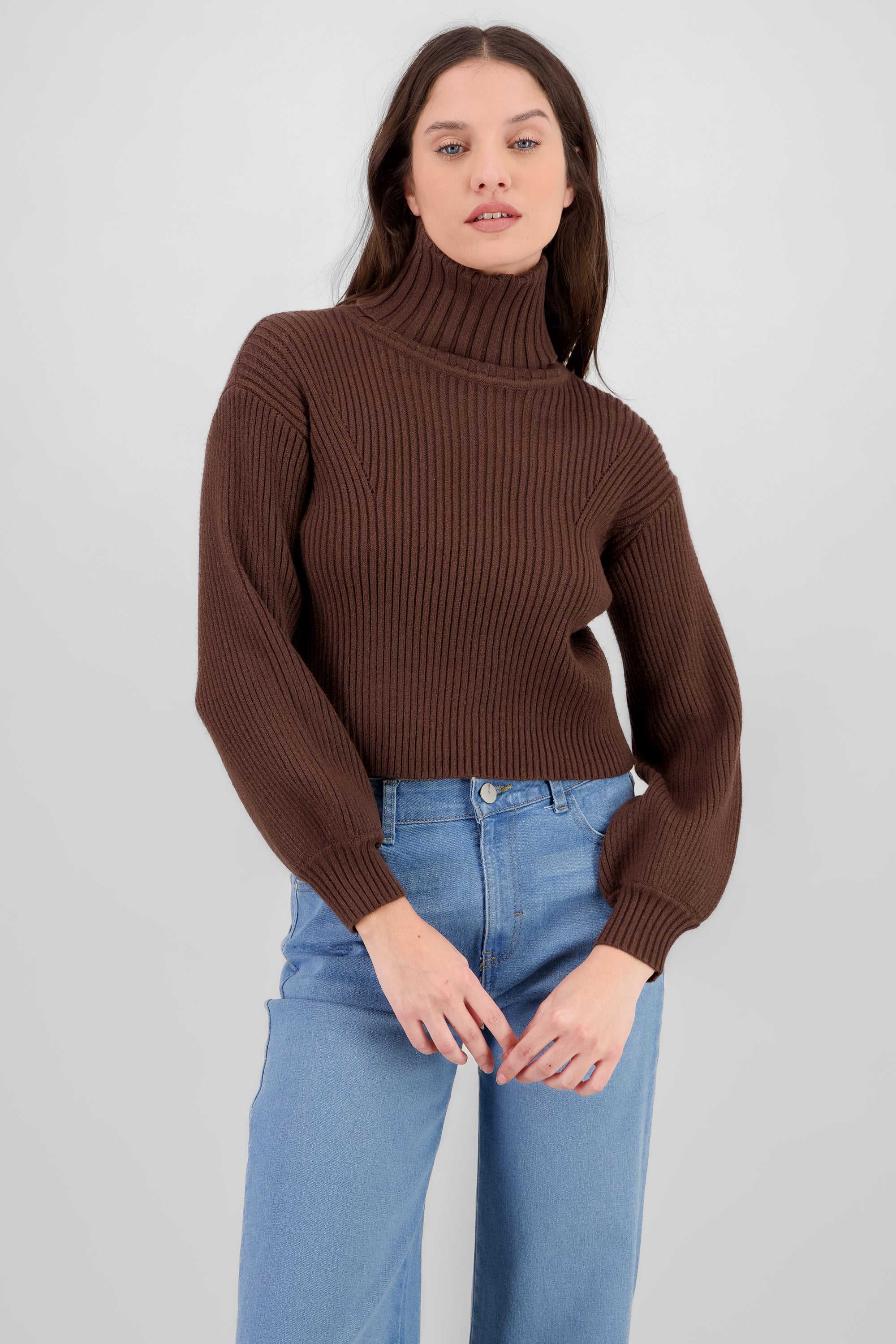 Turtleneck Knit Sweater BROWN