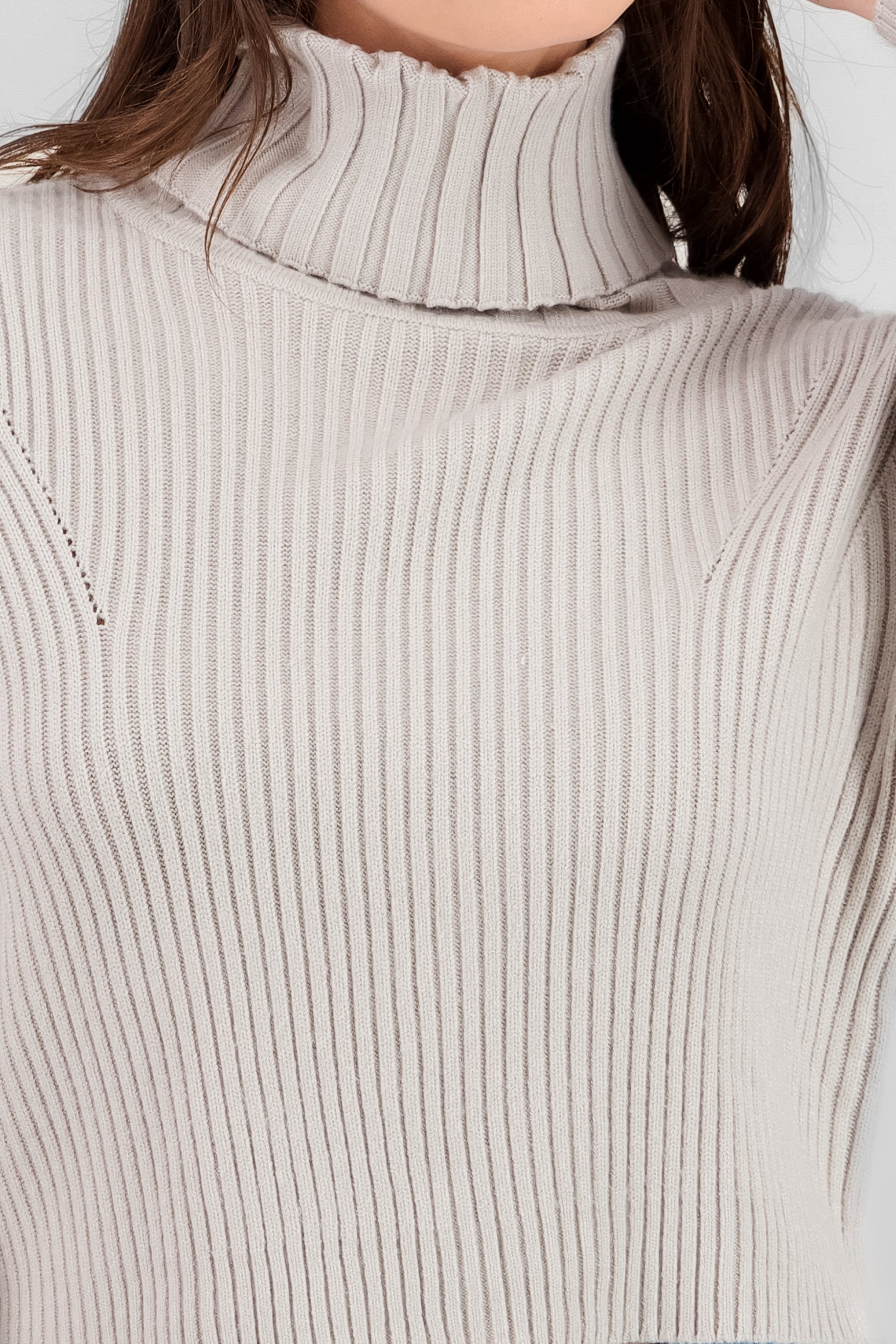 Turtleneck Knit Sweater GRAY