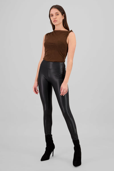 Faux Leather Leggings BLACK