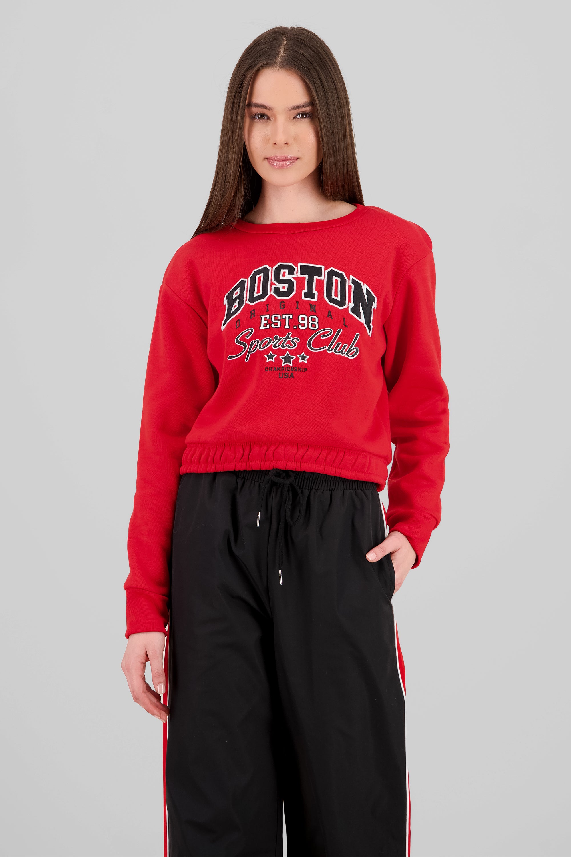 Cropped Boston Sweatshirt RED