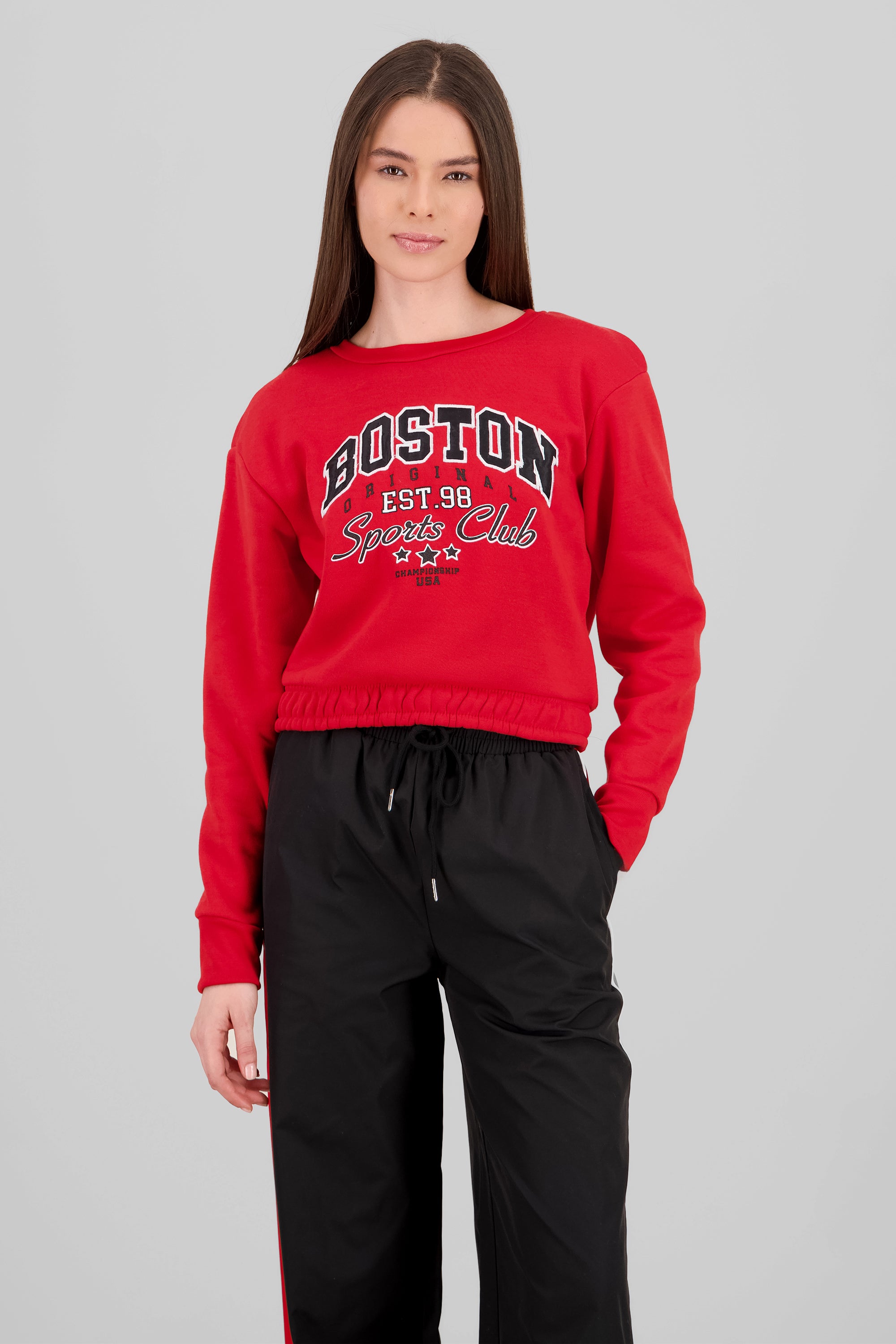 Cropped Boston Sweatshirt RED