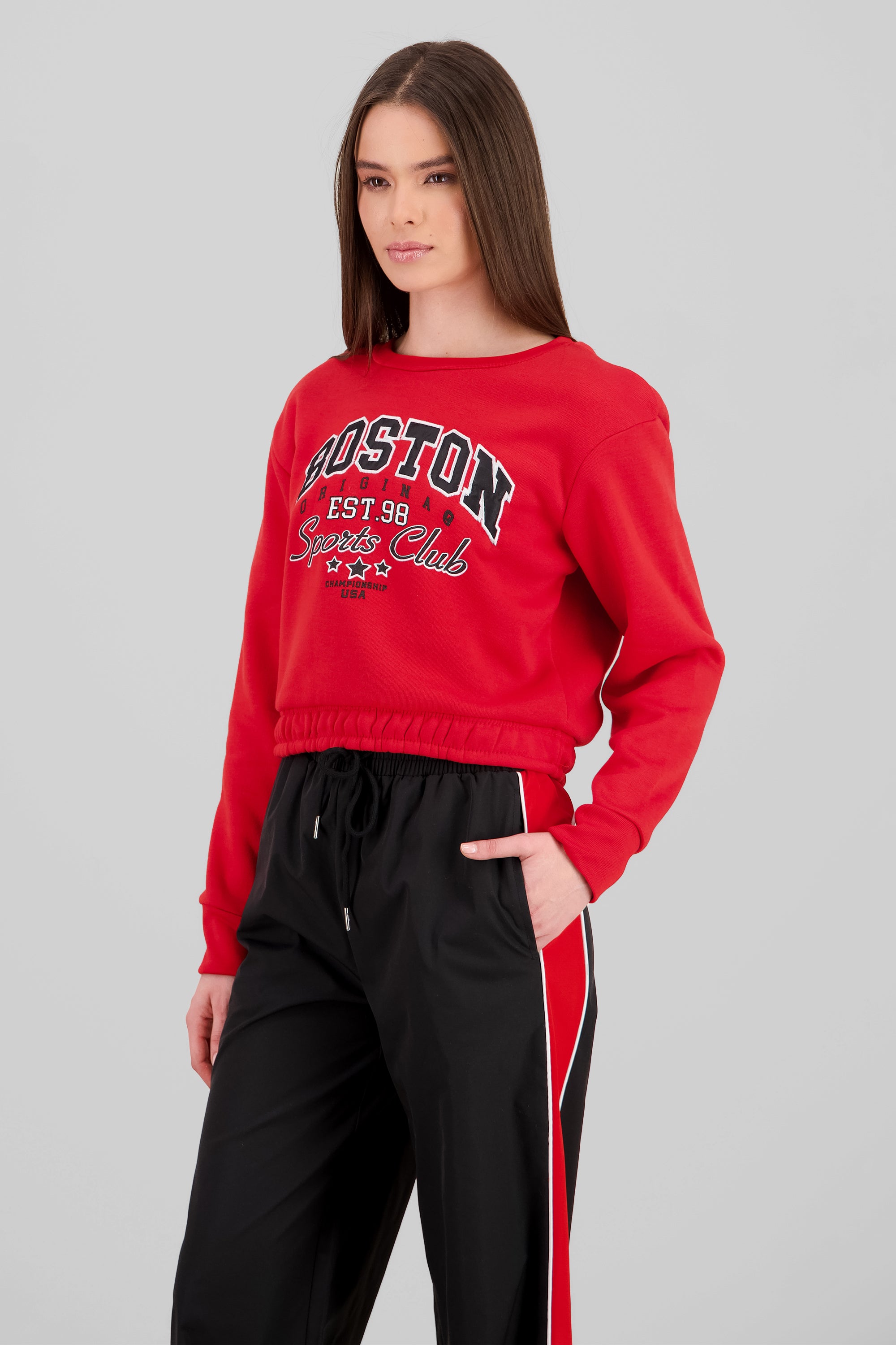 Cropped Boston Sweatshirt RED