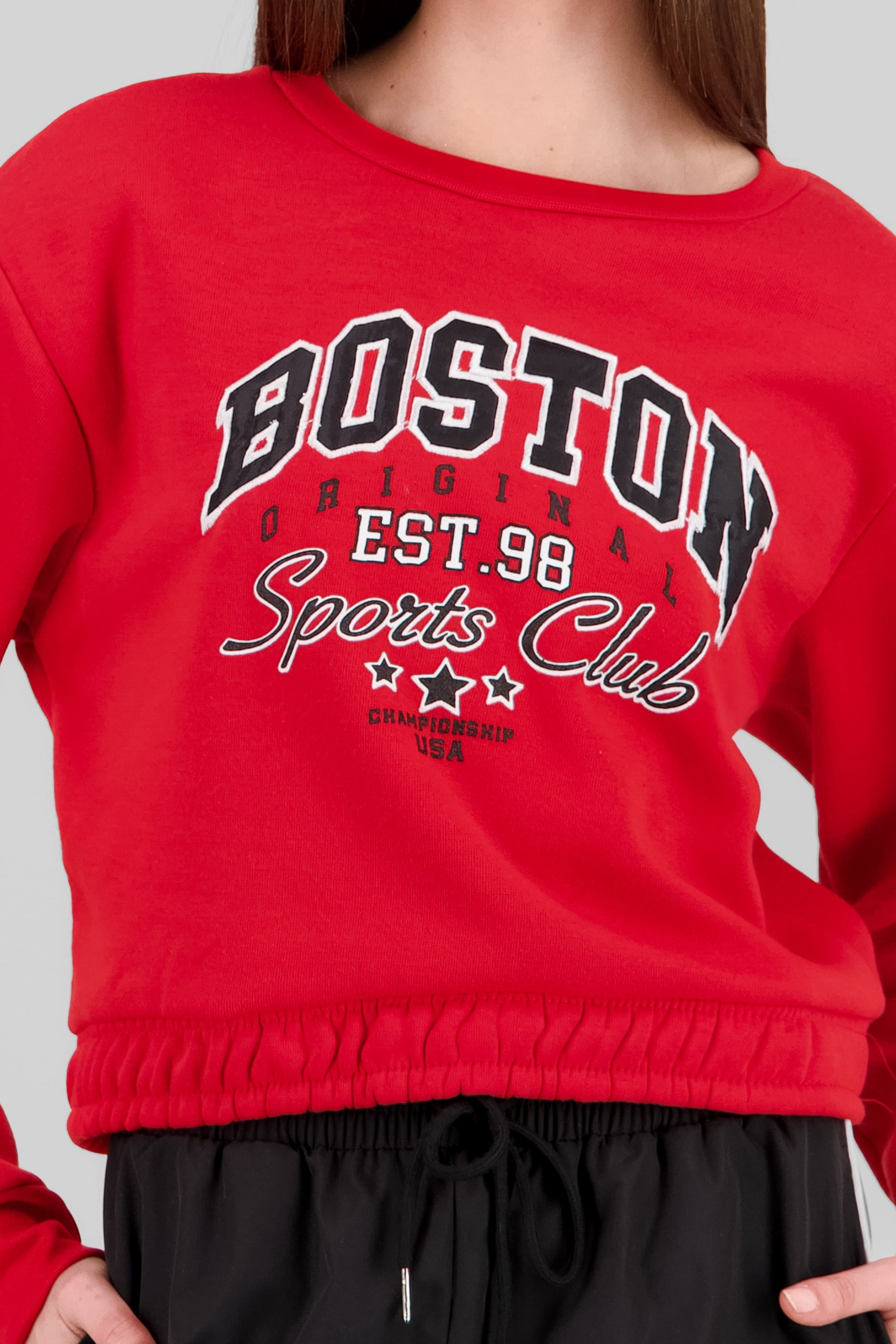 Cropped Boston Sweatshirt RED