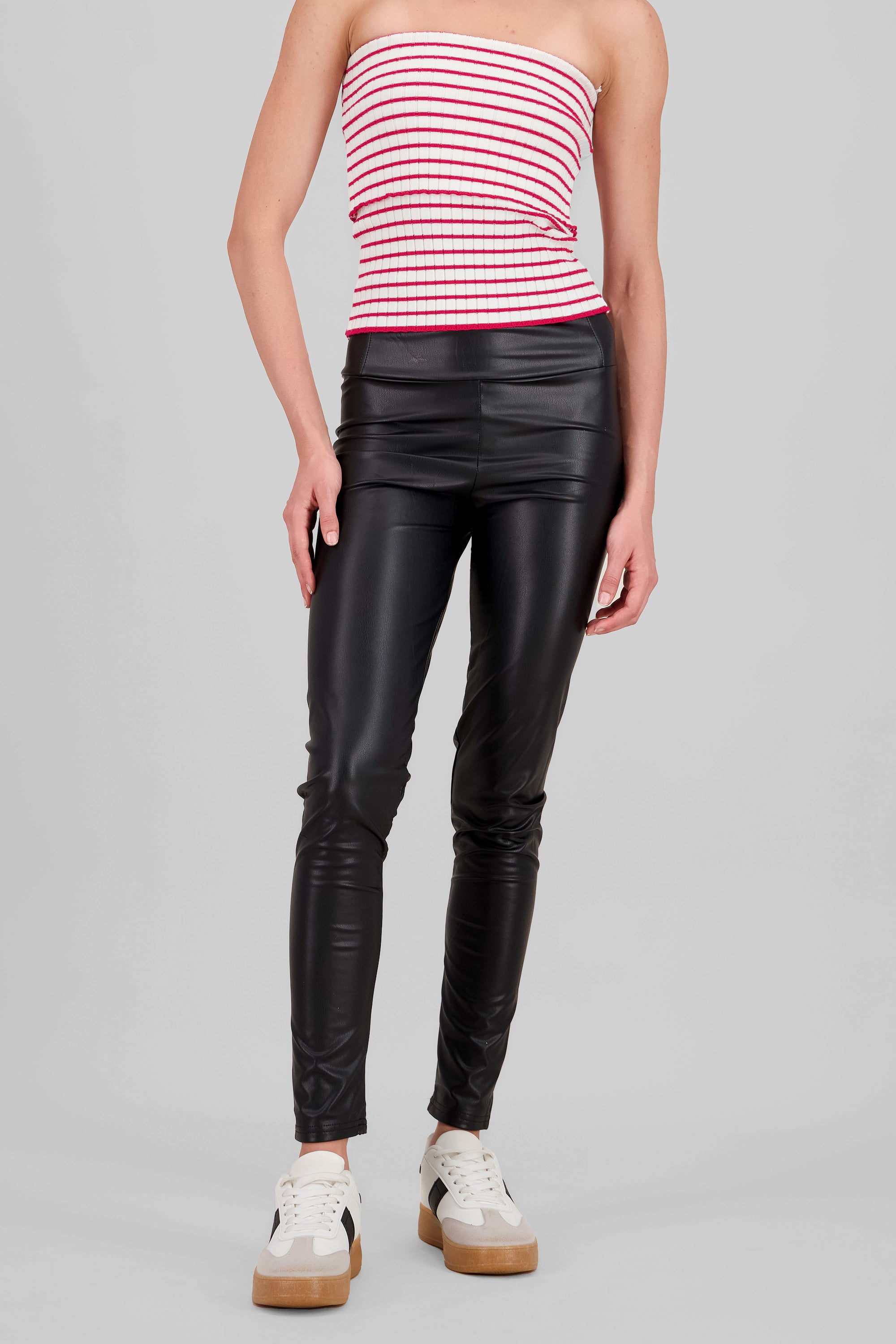 Faux Leather Leggings BLACK