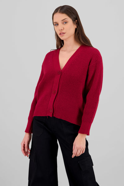 Buttoms Cardigan BURGUNDY