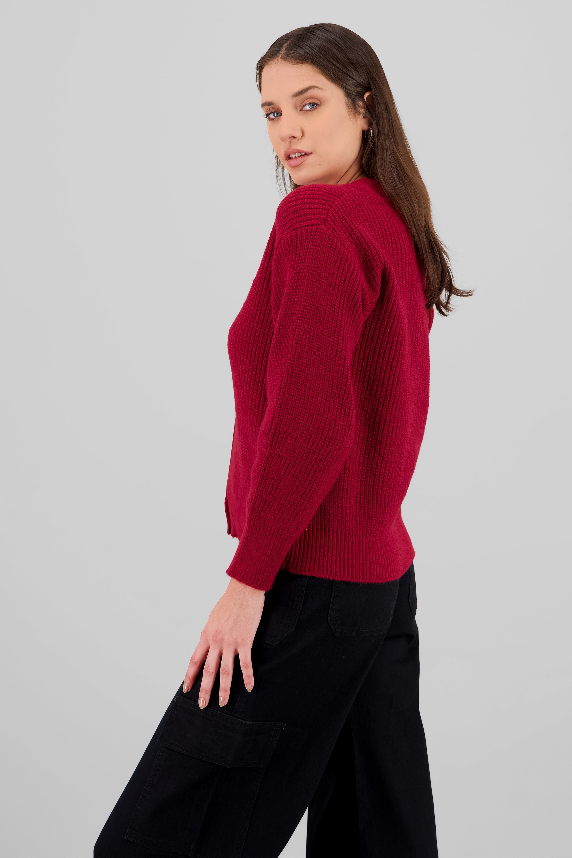 Buttoms Cardigan BURGUNDY