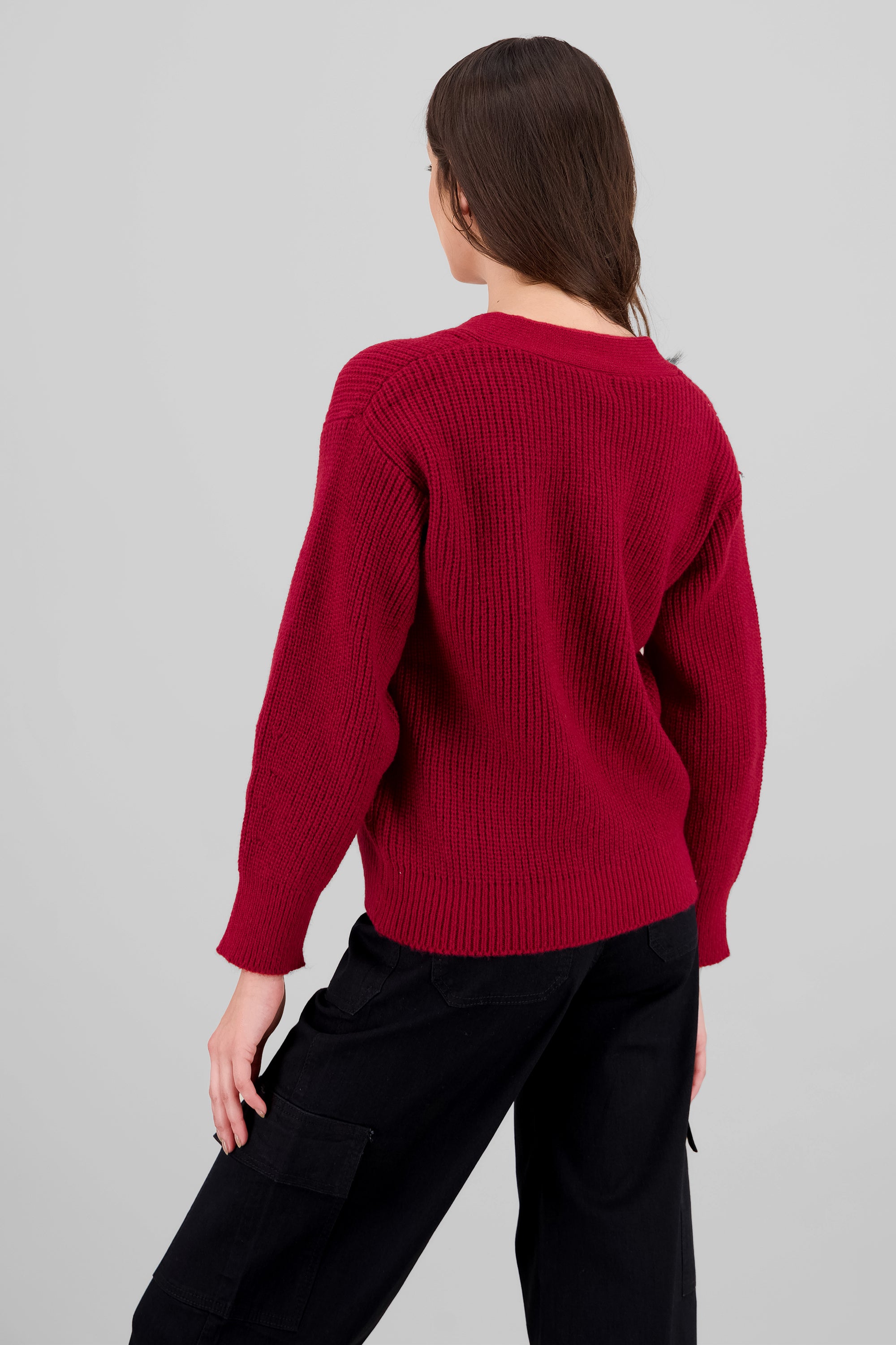 Buttoms Cardigan BURGUNDY