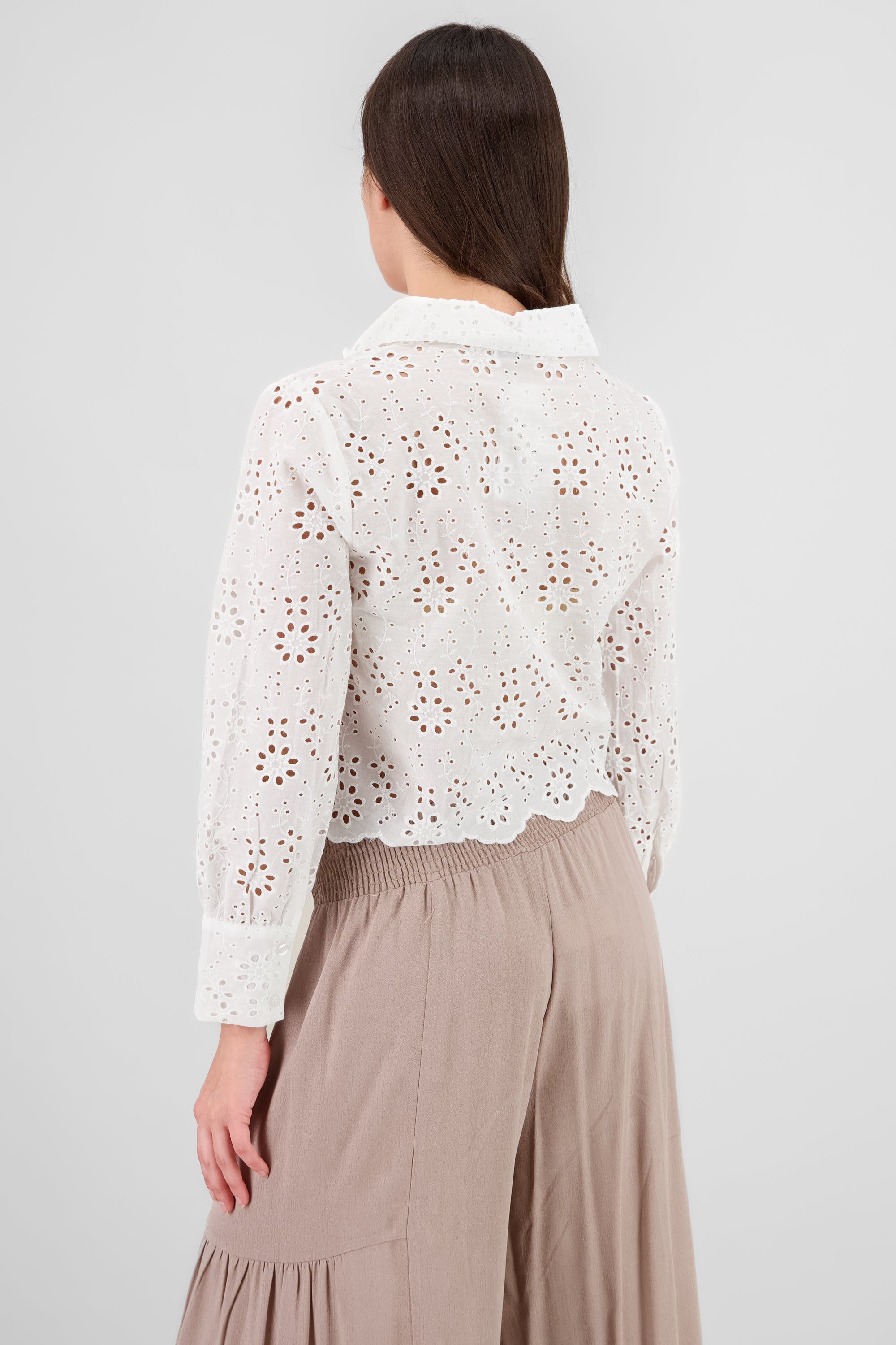 Eyelet Detail Shirt WHITE