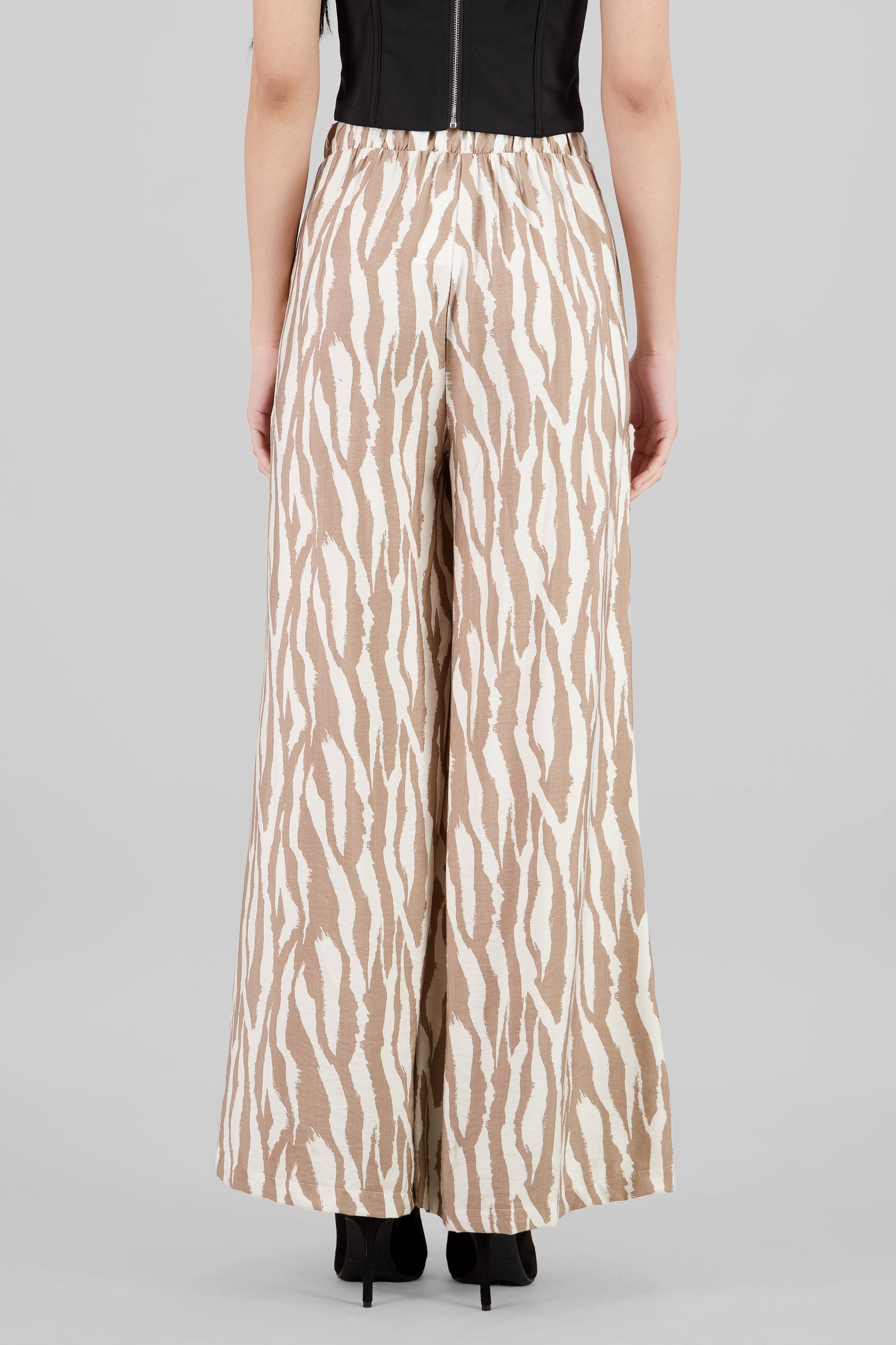 Wide Leg Printed Pants WHITE COMBO