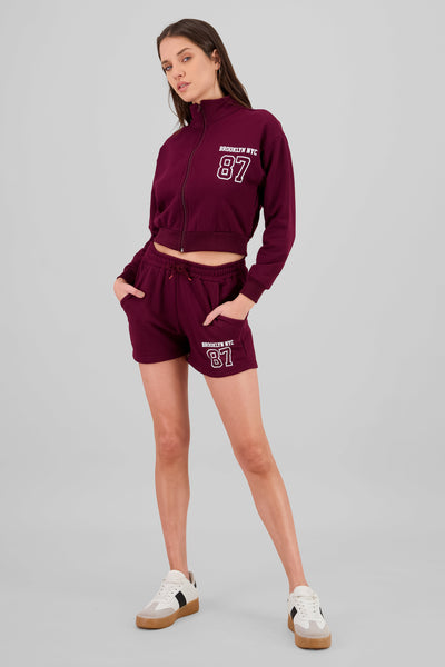 Brooklyn Drawstring Athletic Shorts PLUM