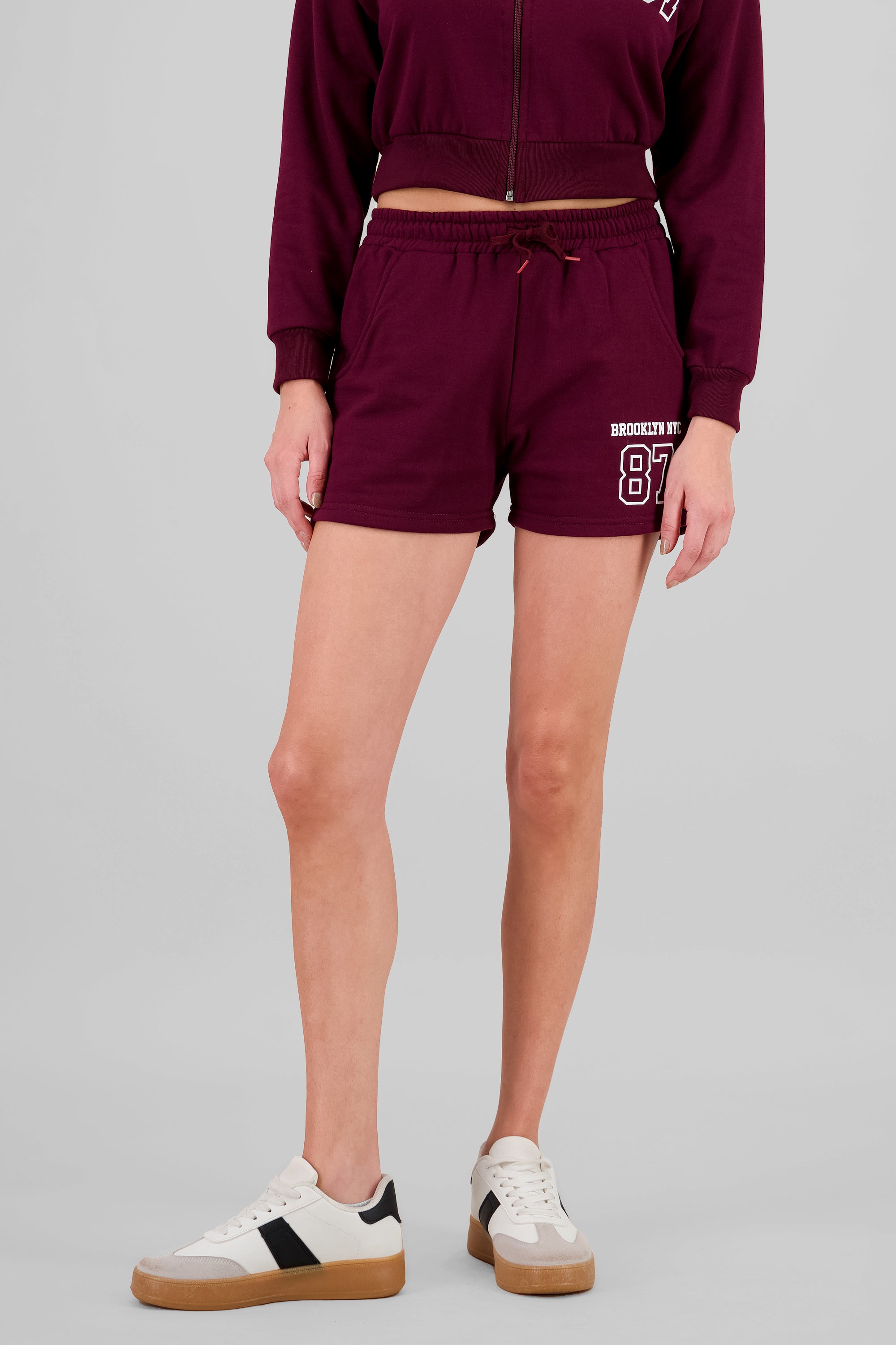 Brooklyn Drawstring Athletic Shorts PLUM