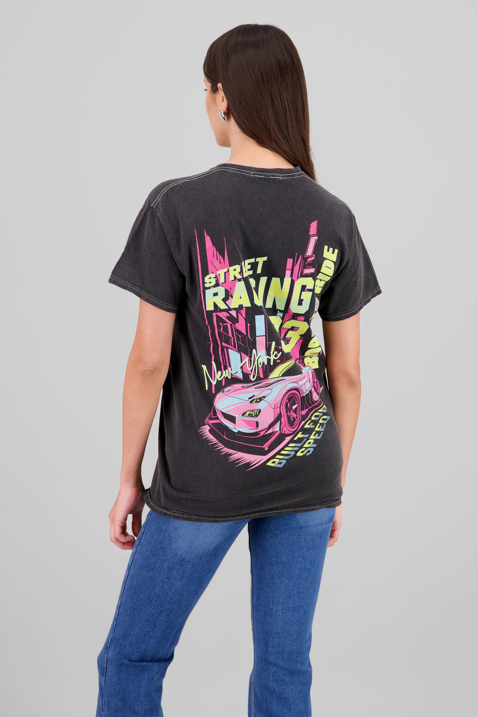 Oversized Street Racing T-shirt BLACK