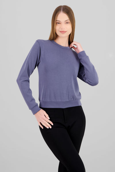 Long Sleeve Crew Neck Sweatshirt INDIGO