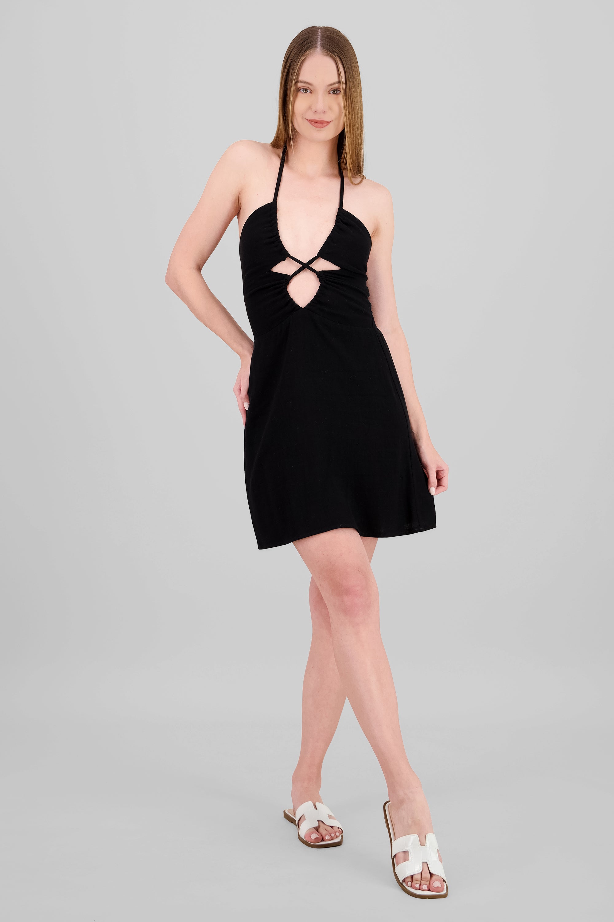 Cutout Mini Dress BLACK