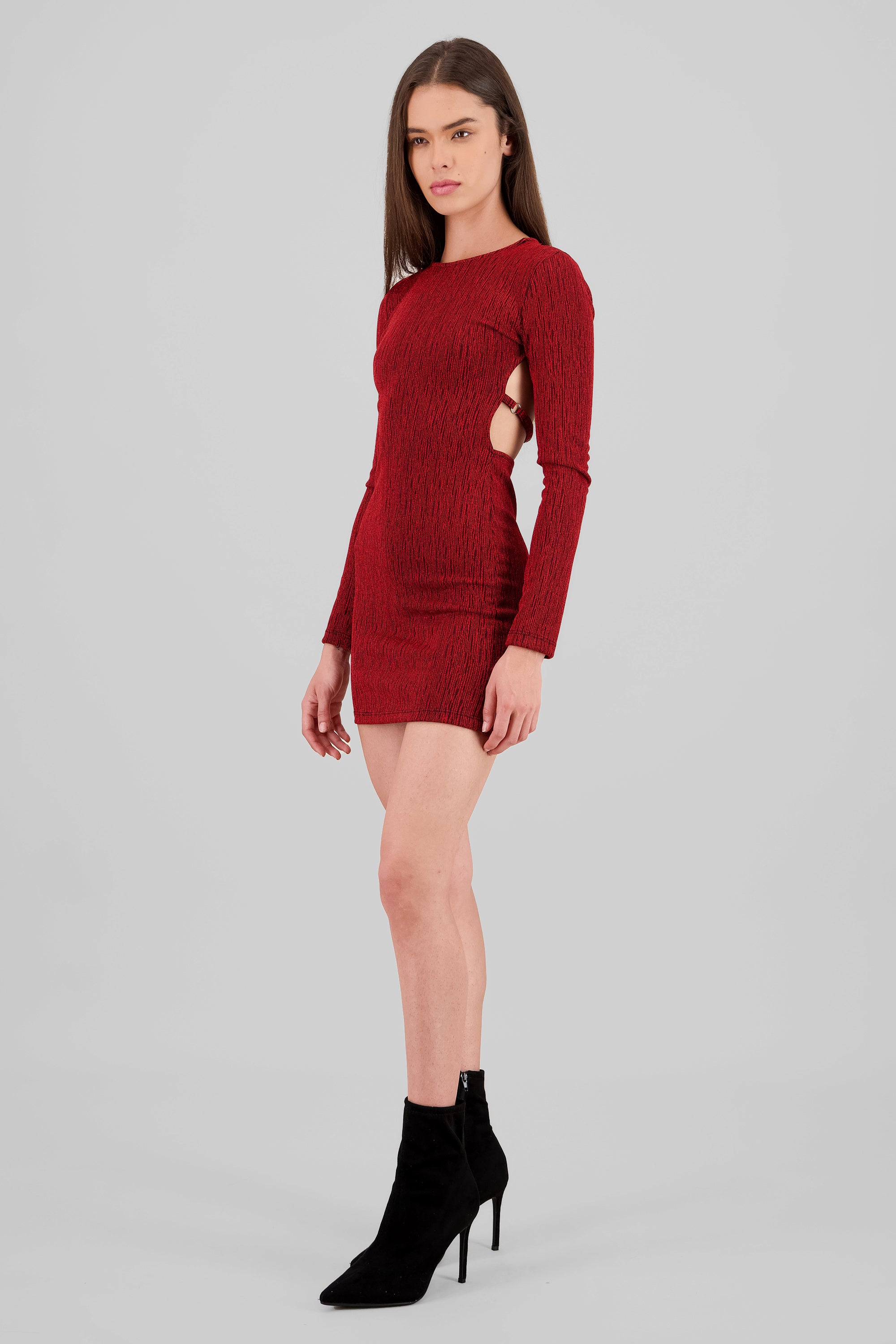 Long Sleeve Mini Dress RED