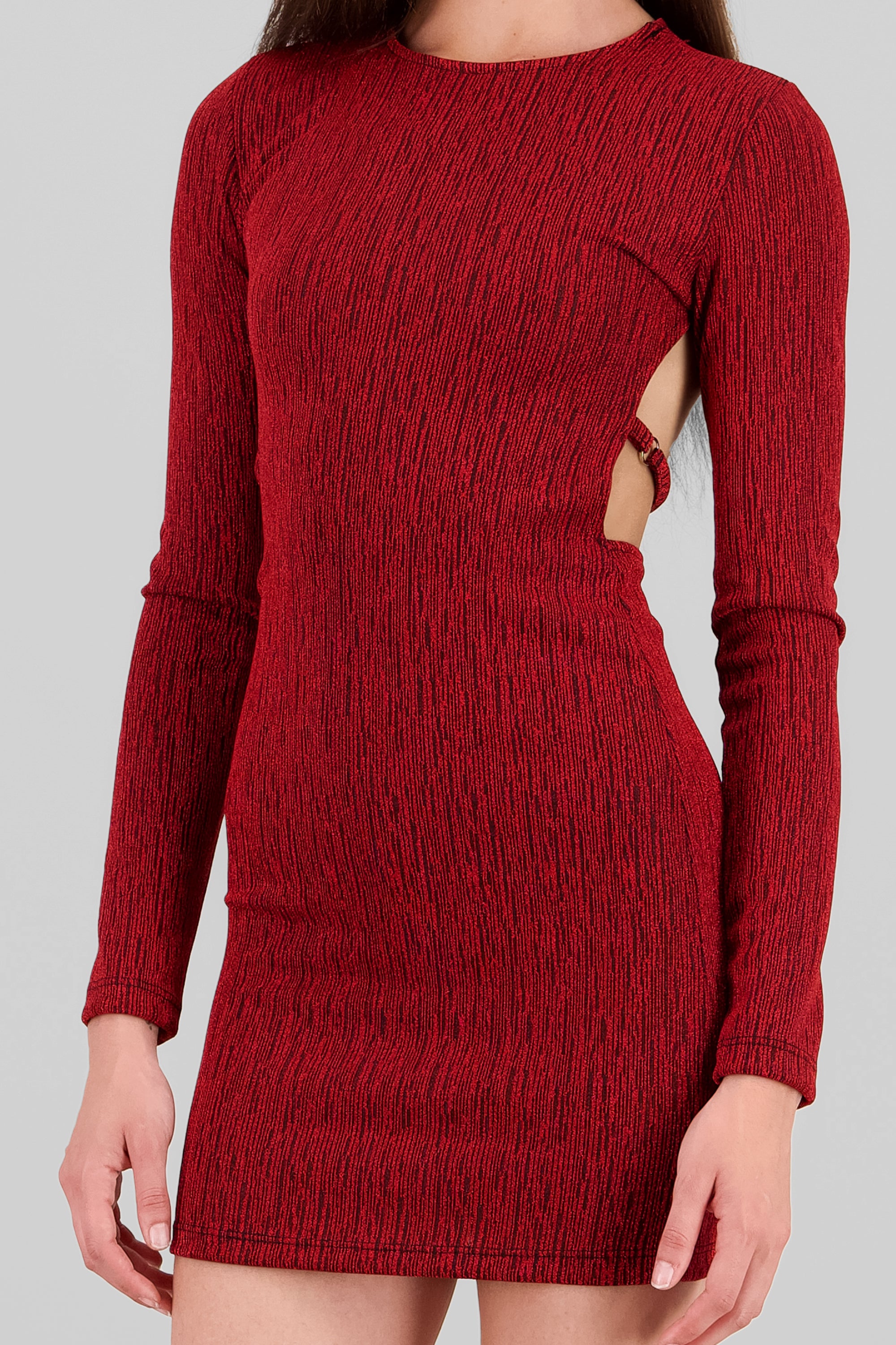 Long Sleeve Mini Dress RED