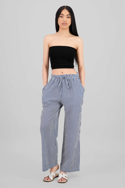 Striped Wide Leg Pants BLUE COMBO