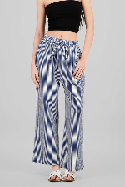 Striped Wide Leg Pants BLUE COMBO