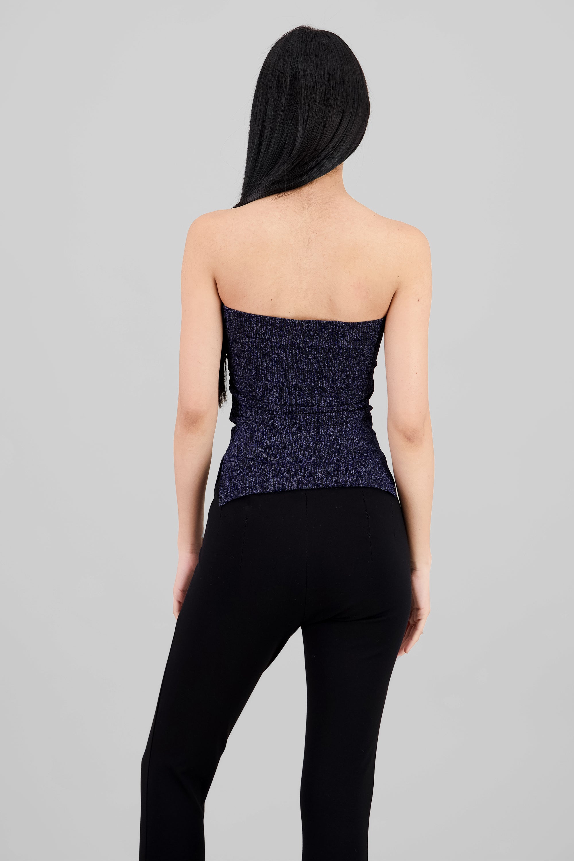 Lurex Cutout Tube Top NAVY